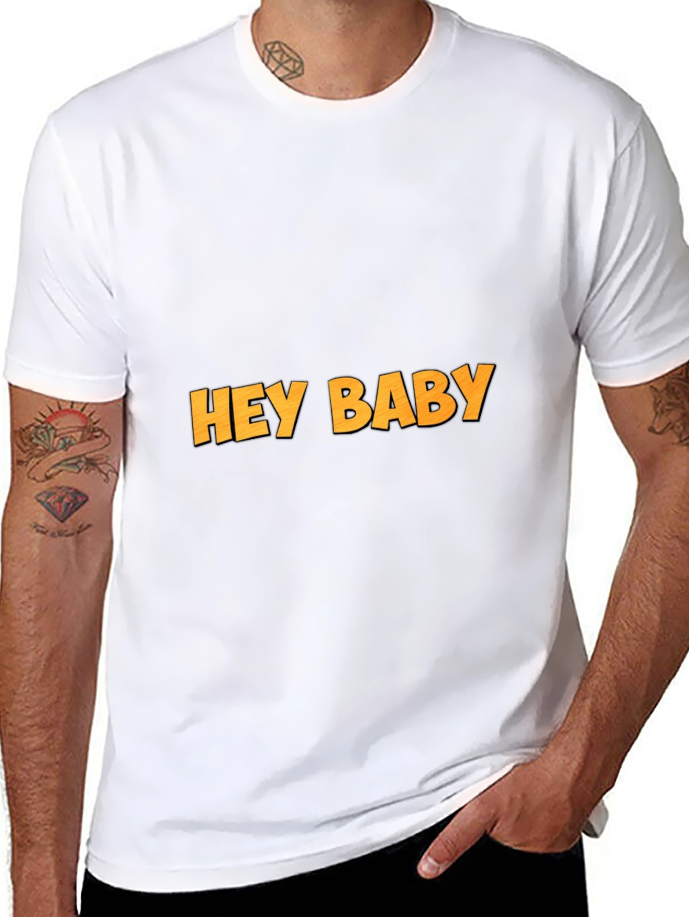 Camiseta Negra Hey Baby Casual