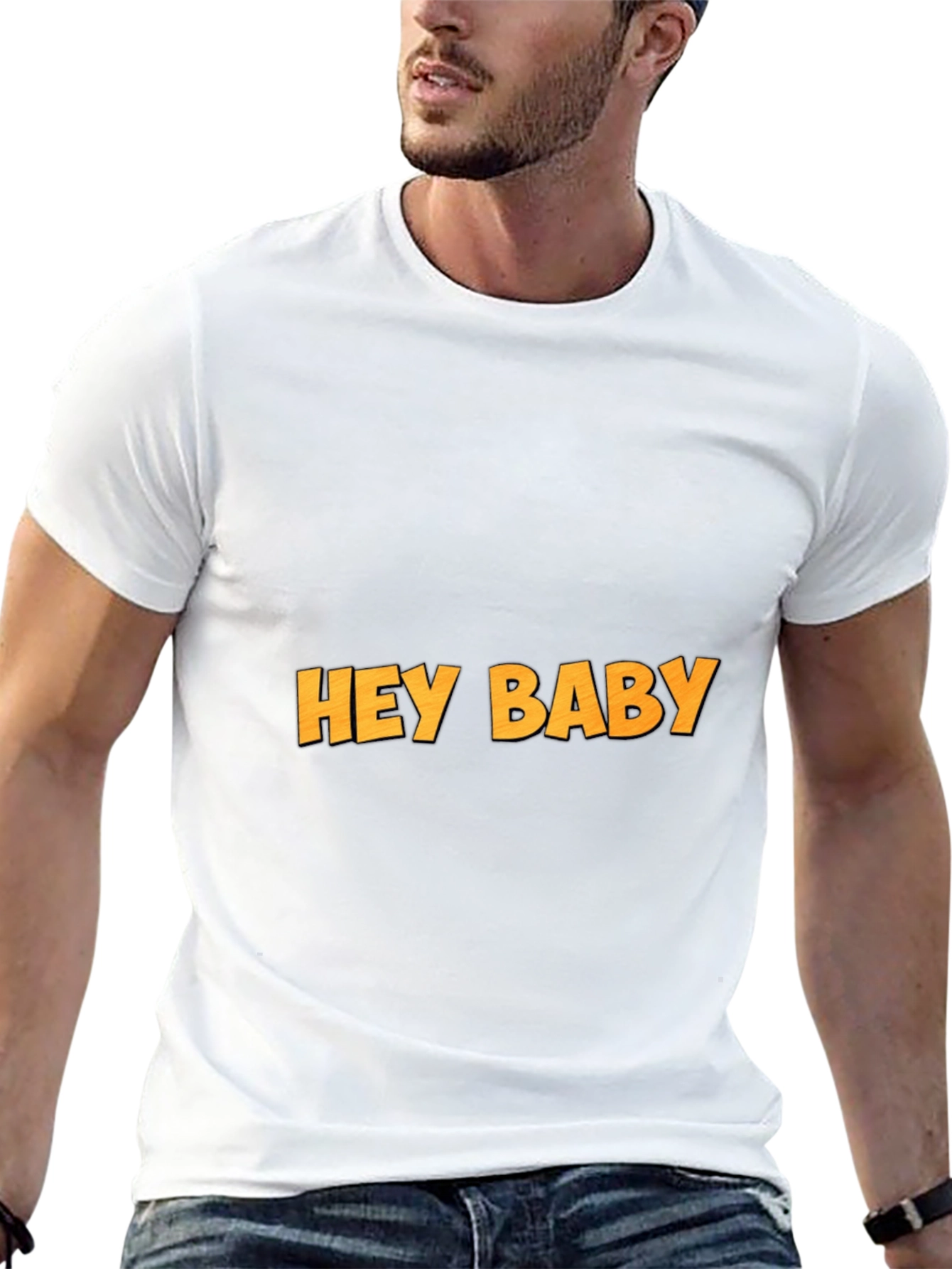 Camiseta Negra Hey Baby Casual