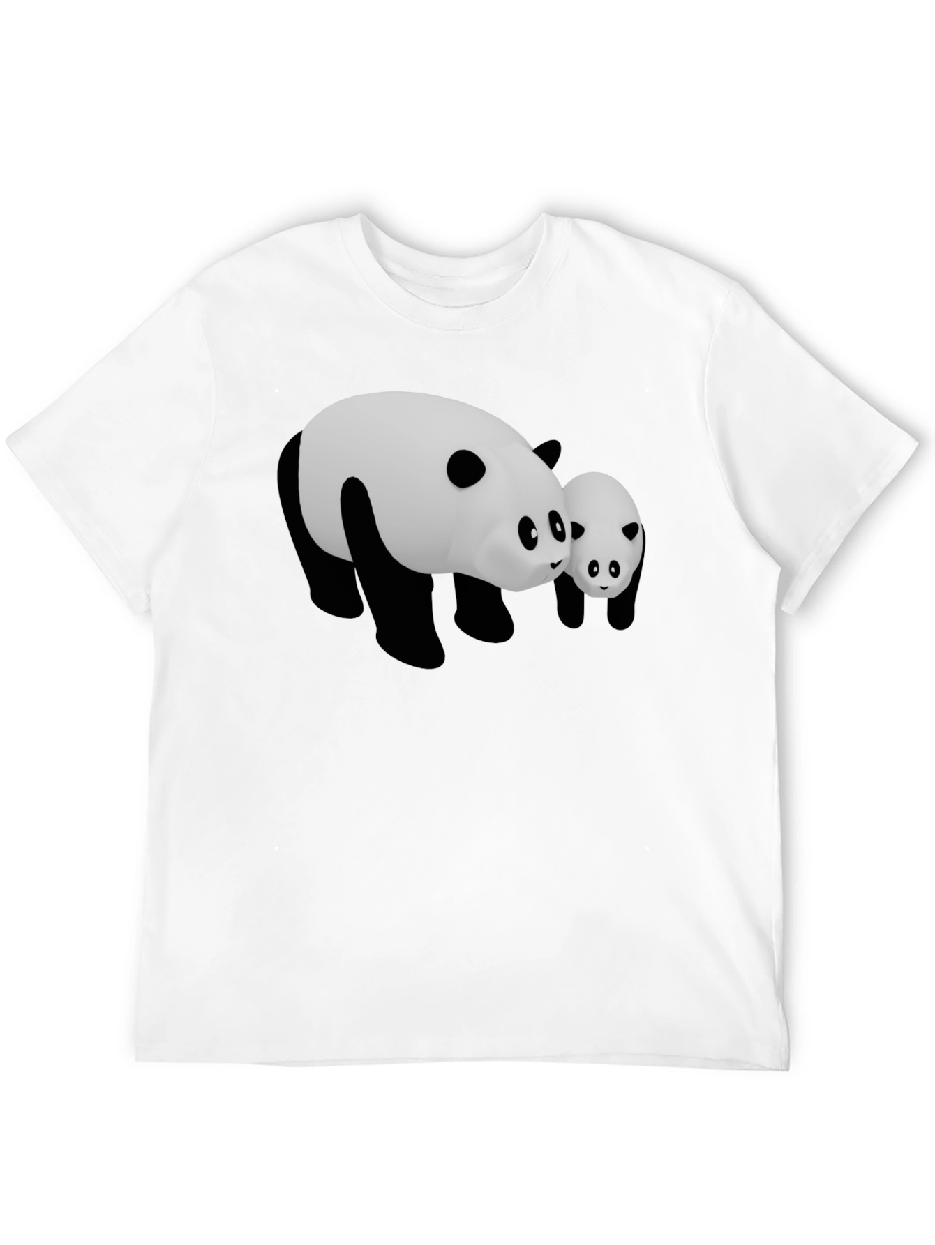 Camiseta Negra con Diseño Panda Adorable