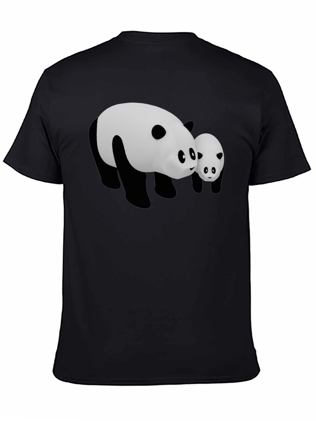 Camiseta Negra con Diseño Panda Adorable
