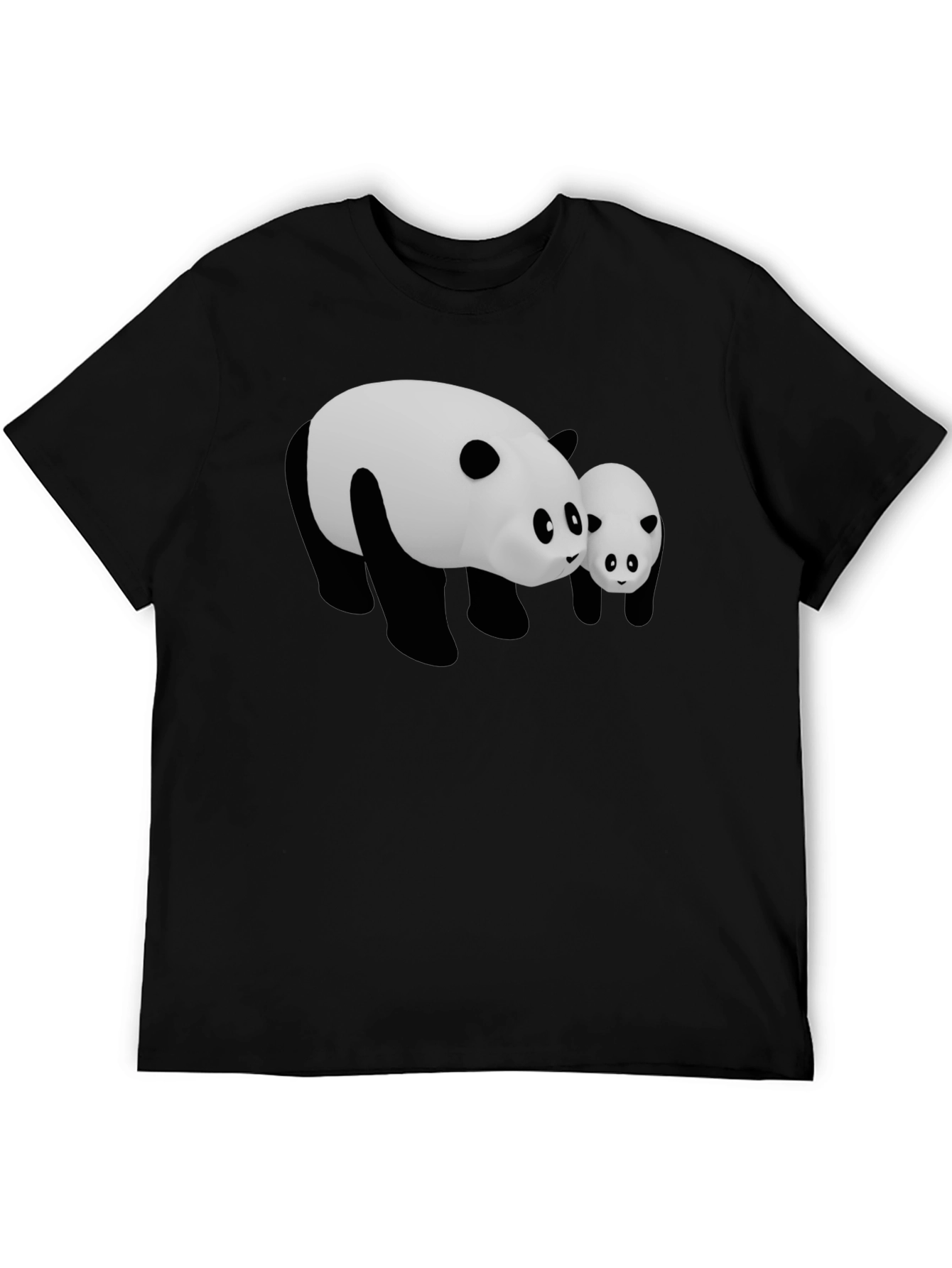 Camiseta Negra con Diseño Panda Adorable