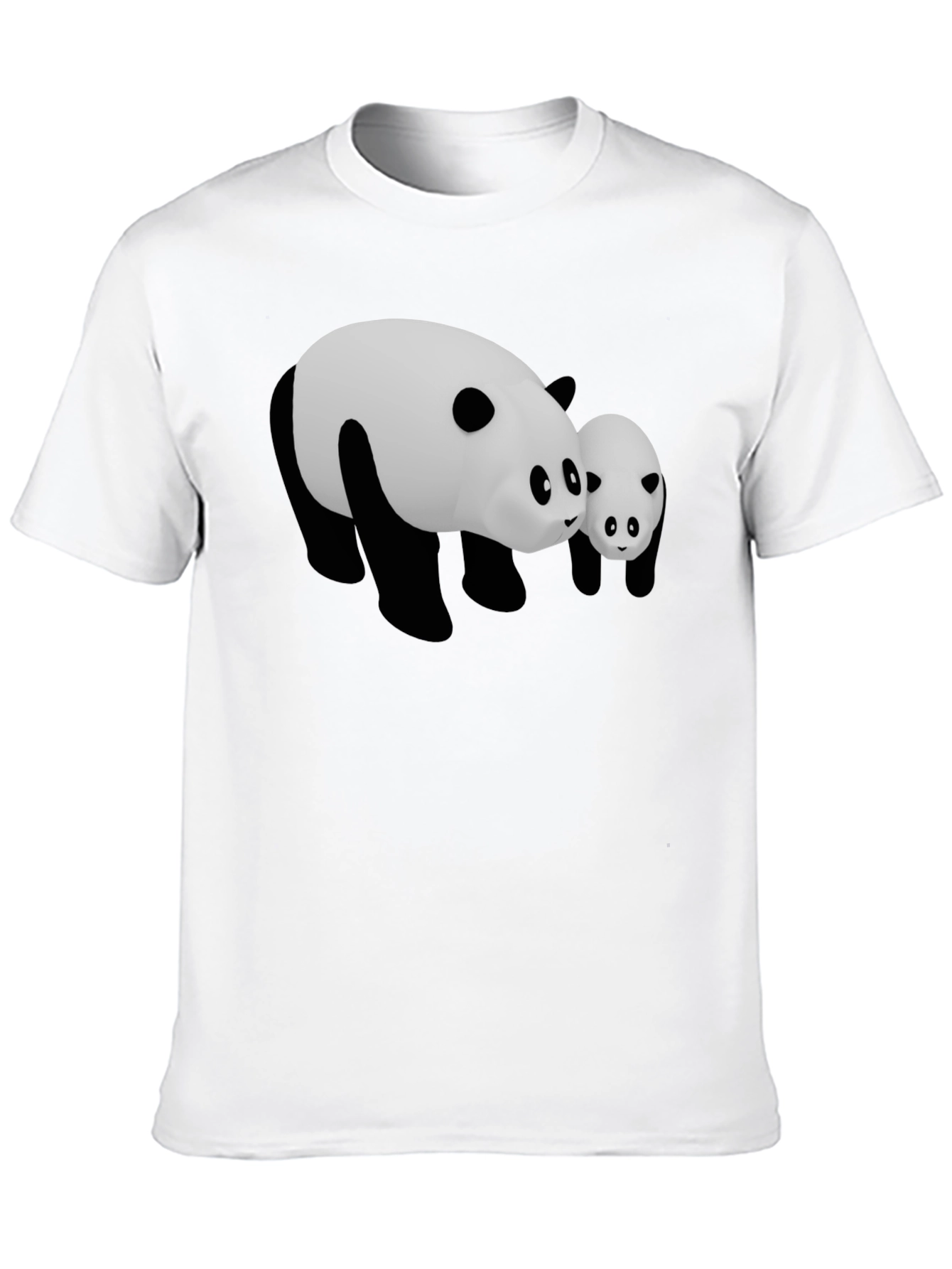 Camiseta Negra con Diseño Panda Adorable