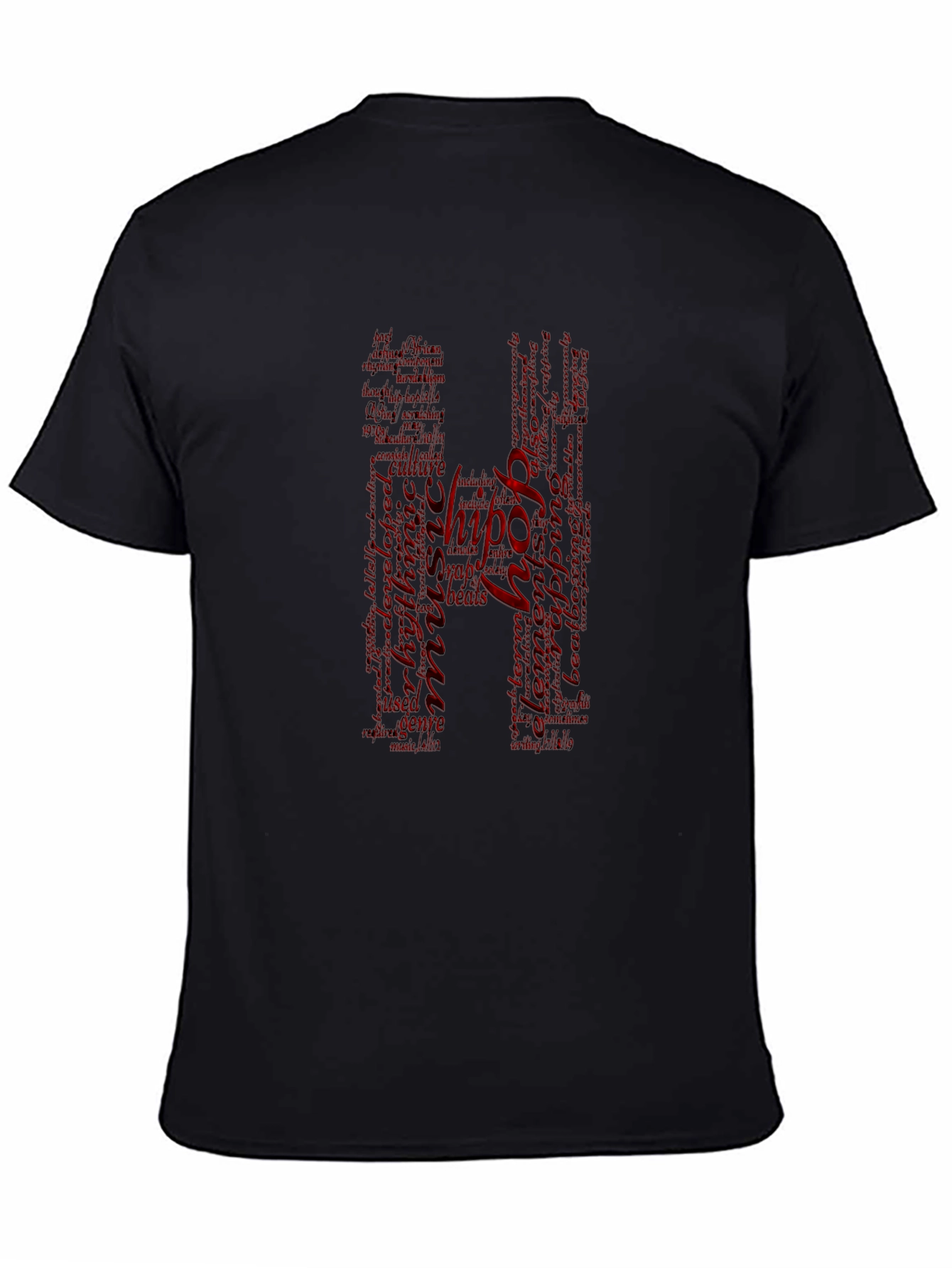 Camiseta Negra con Diseño Hip Hop en Rojo