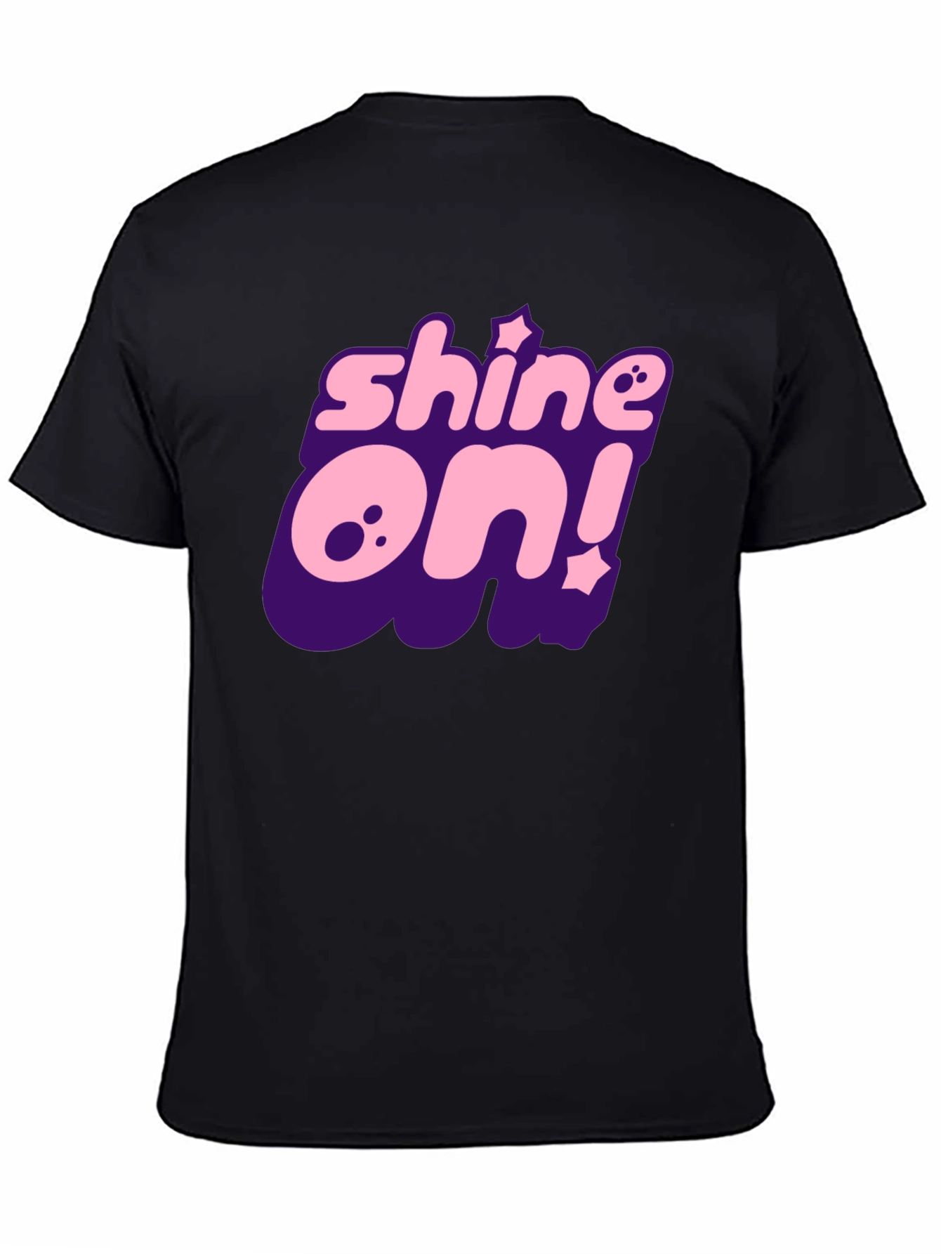 Camiseta Negra Shine On! con Estilo Gráfico Único