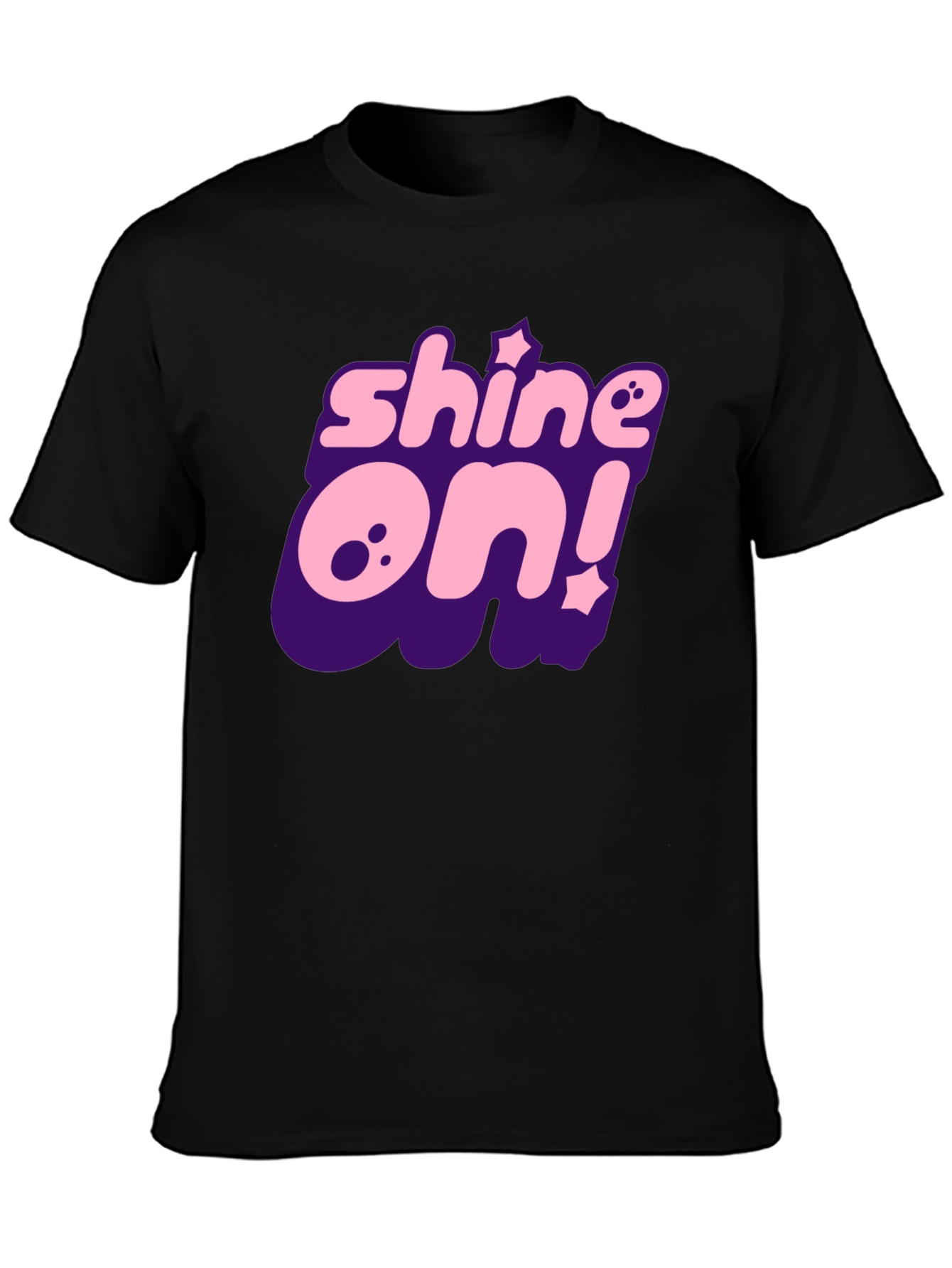Camiseta Negra Shine On! con Estilo Gráfico Único