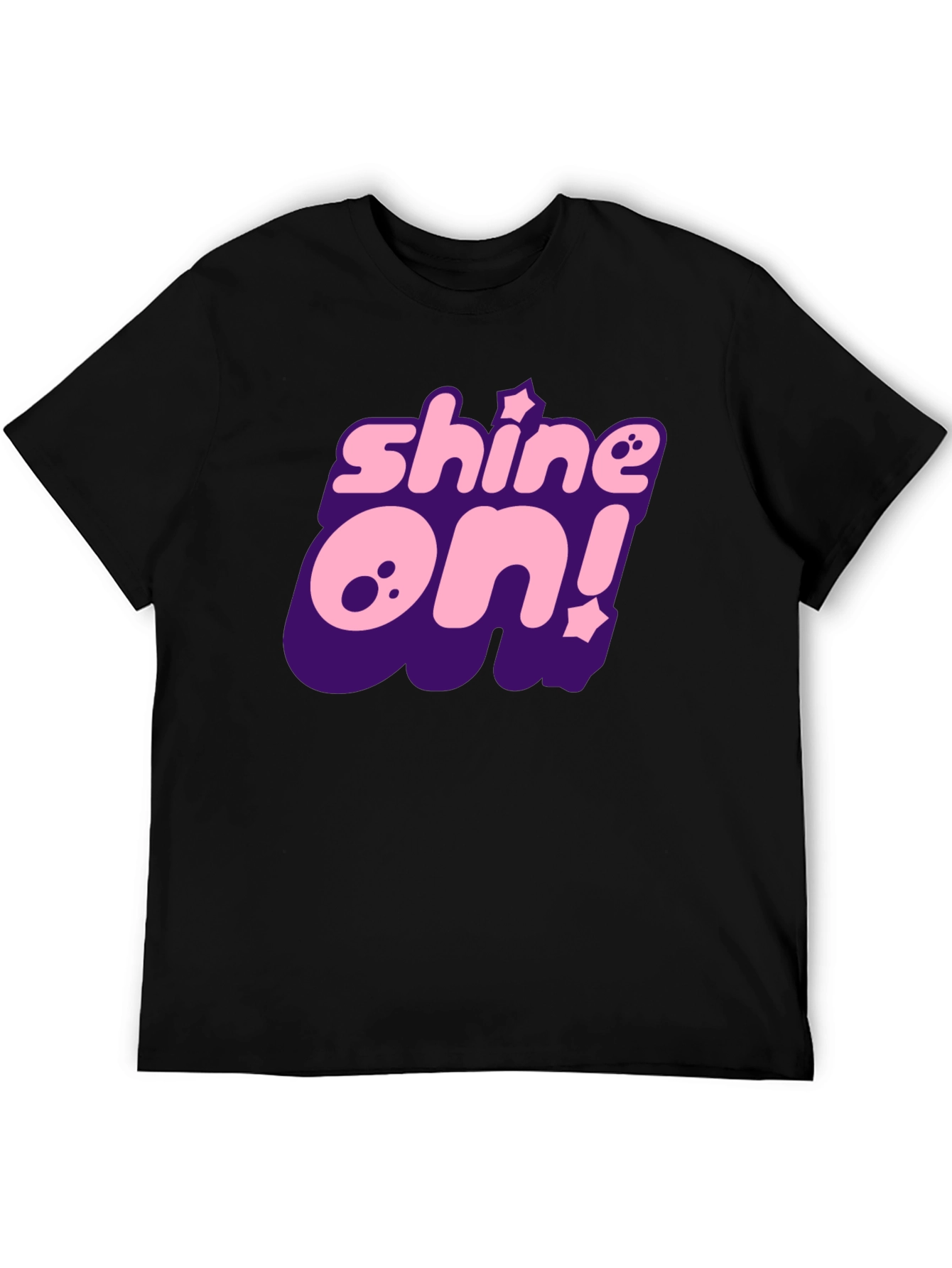 Camiseta Negra Shine On! con Estilo Gráfico Único
