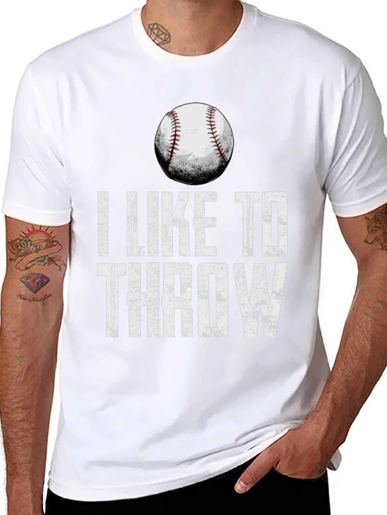 Camiseta Negra I Like To Throw Béisbol