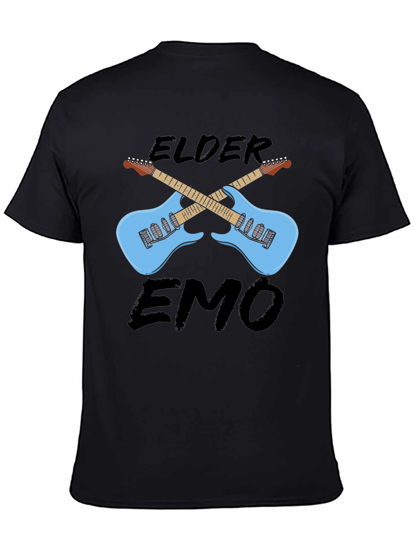 Camiseta Negra Elder Emo con Guitarras Cruzadas