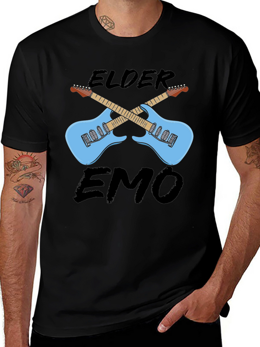 Camiseta Negra Elder Emo con Guitarras Cruzadas