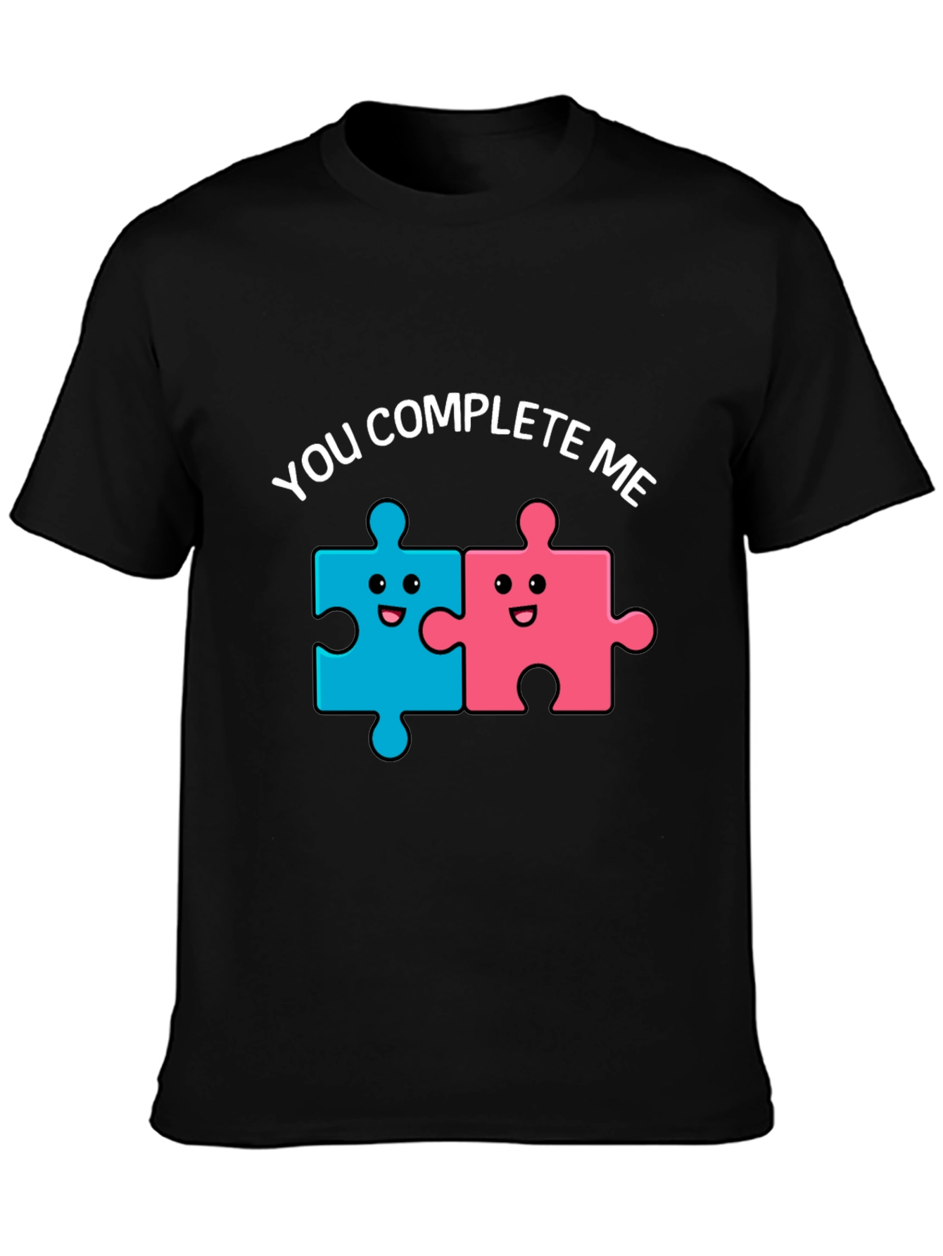 Camiseta Negra You Complete Me para Parejas