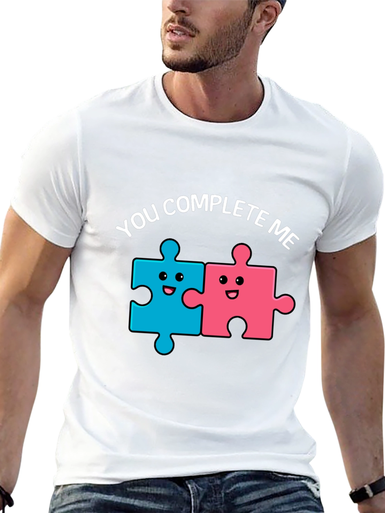 Camiseta Negra You Complete Me para Parejas