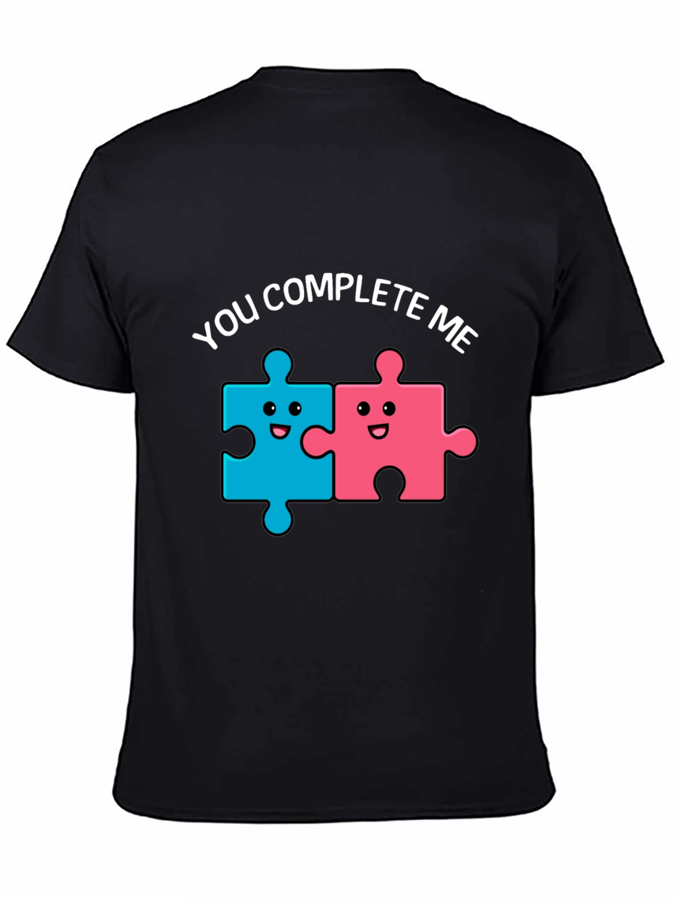 Camiseta Negra You Complete Me para Parejas