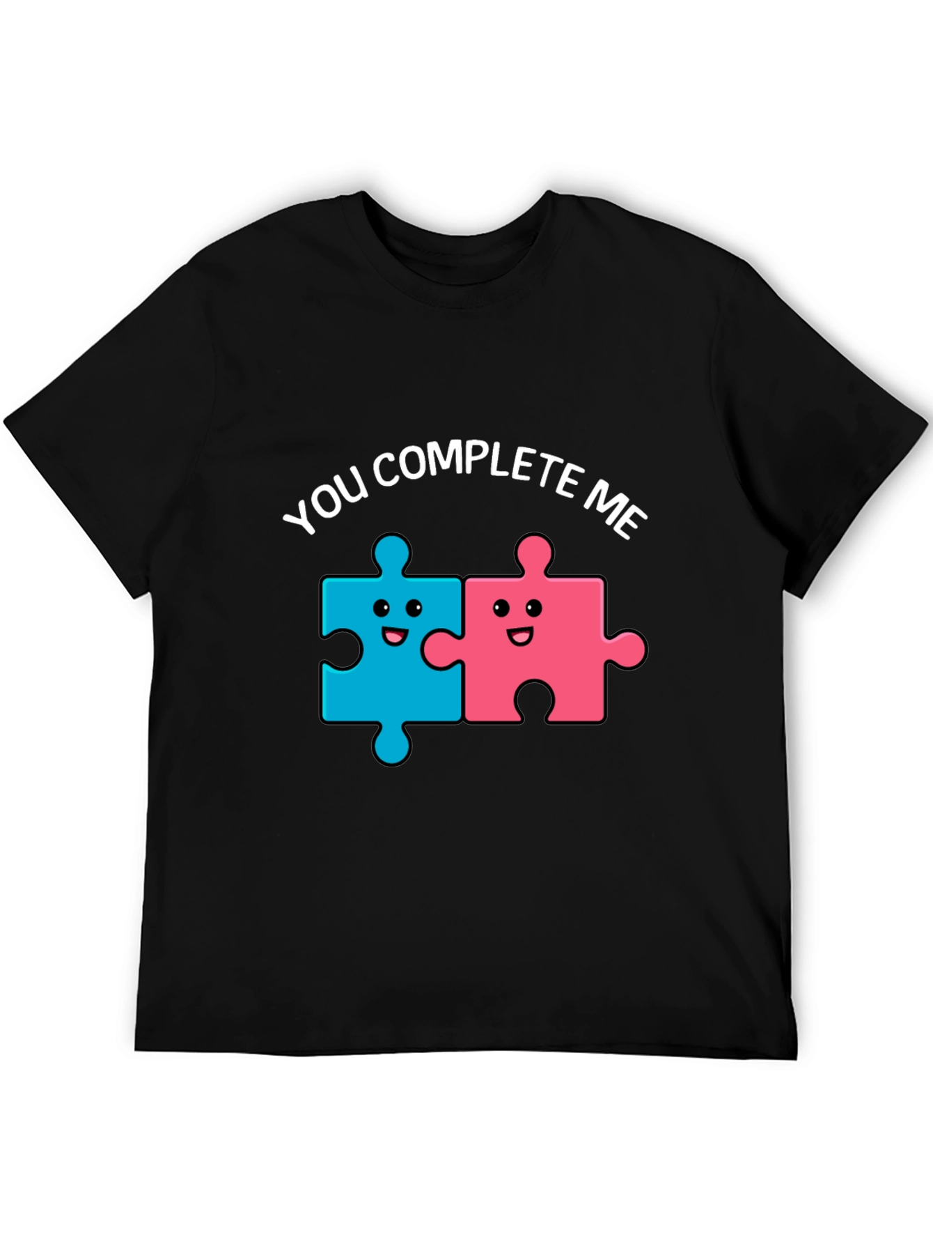 Camiseta Negra You Complete Me para Parejas