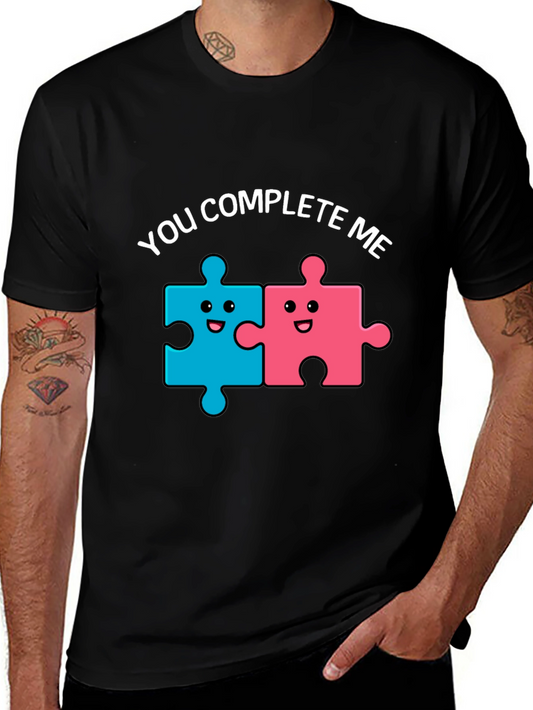 Camiseta Negra You Complete Me para Parejas
