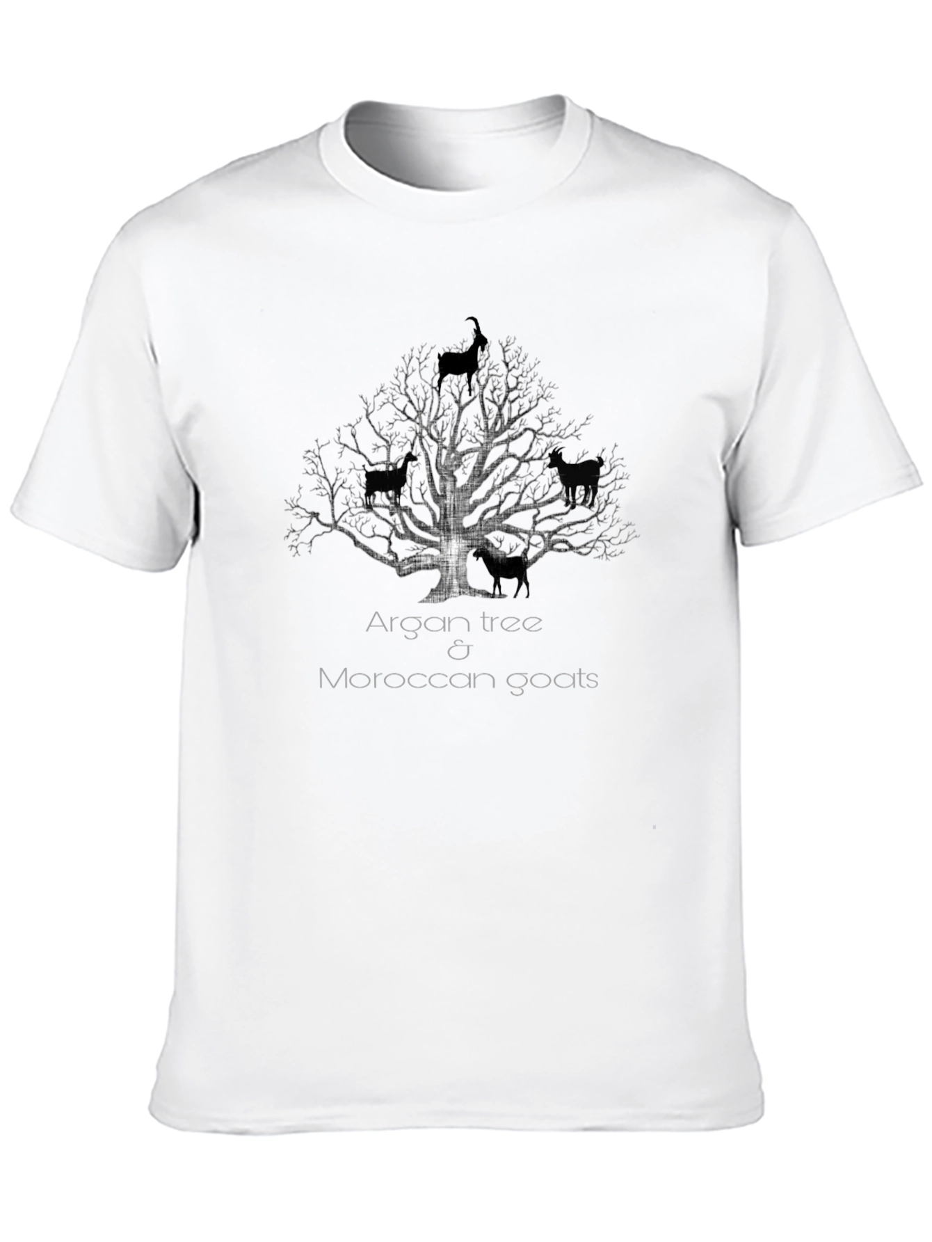 Camiseta Negra Árbol de Argán y Cabras Marroquíes