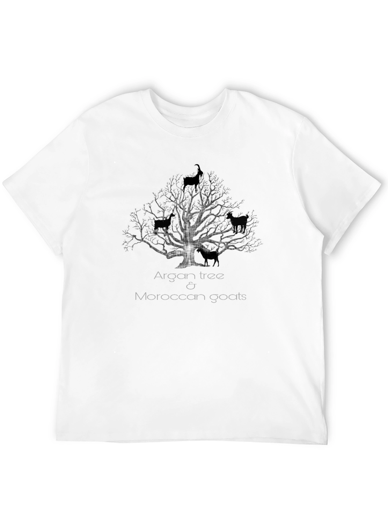 Camiseta Negra Árbol de Argán y Cabras Marroquíes