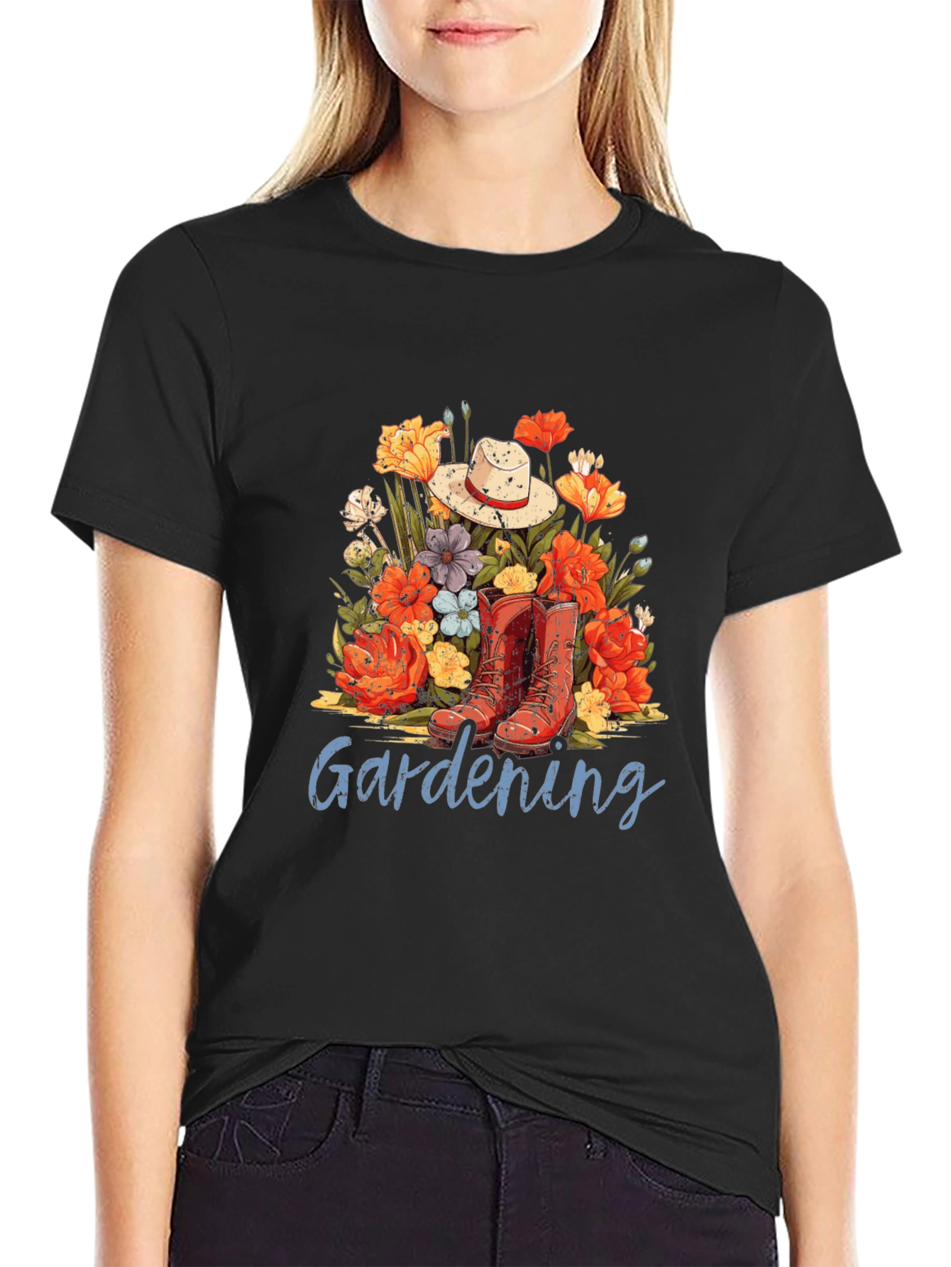 Camiseta Jardinería Flores y Botas