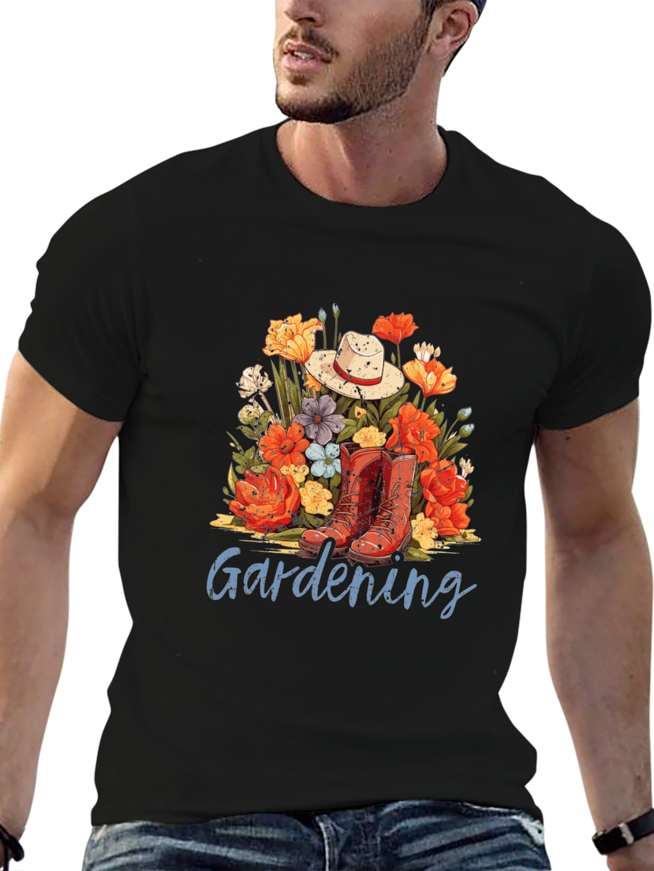 Camiseta Jardinería Flores y Botas
