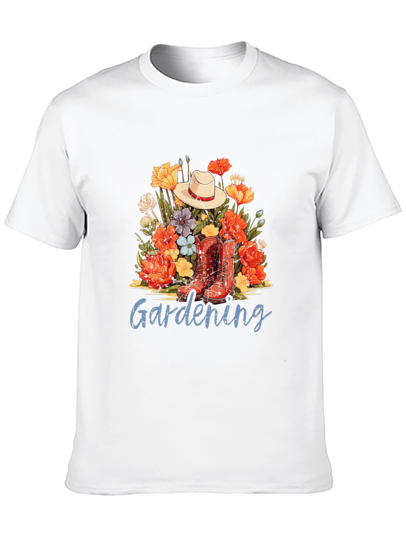 Camiseta Jardinería Flores y Botas