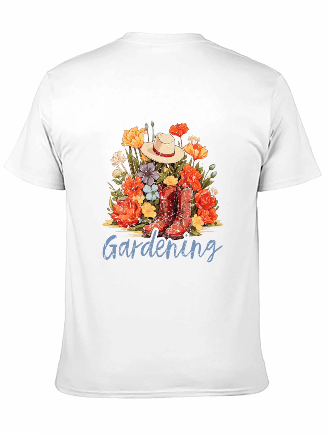 Camiseta Jardinería Flores y Botas