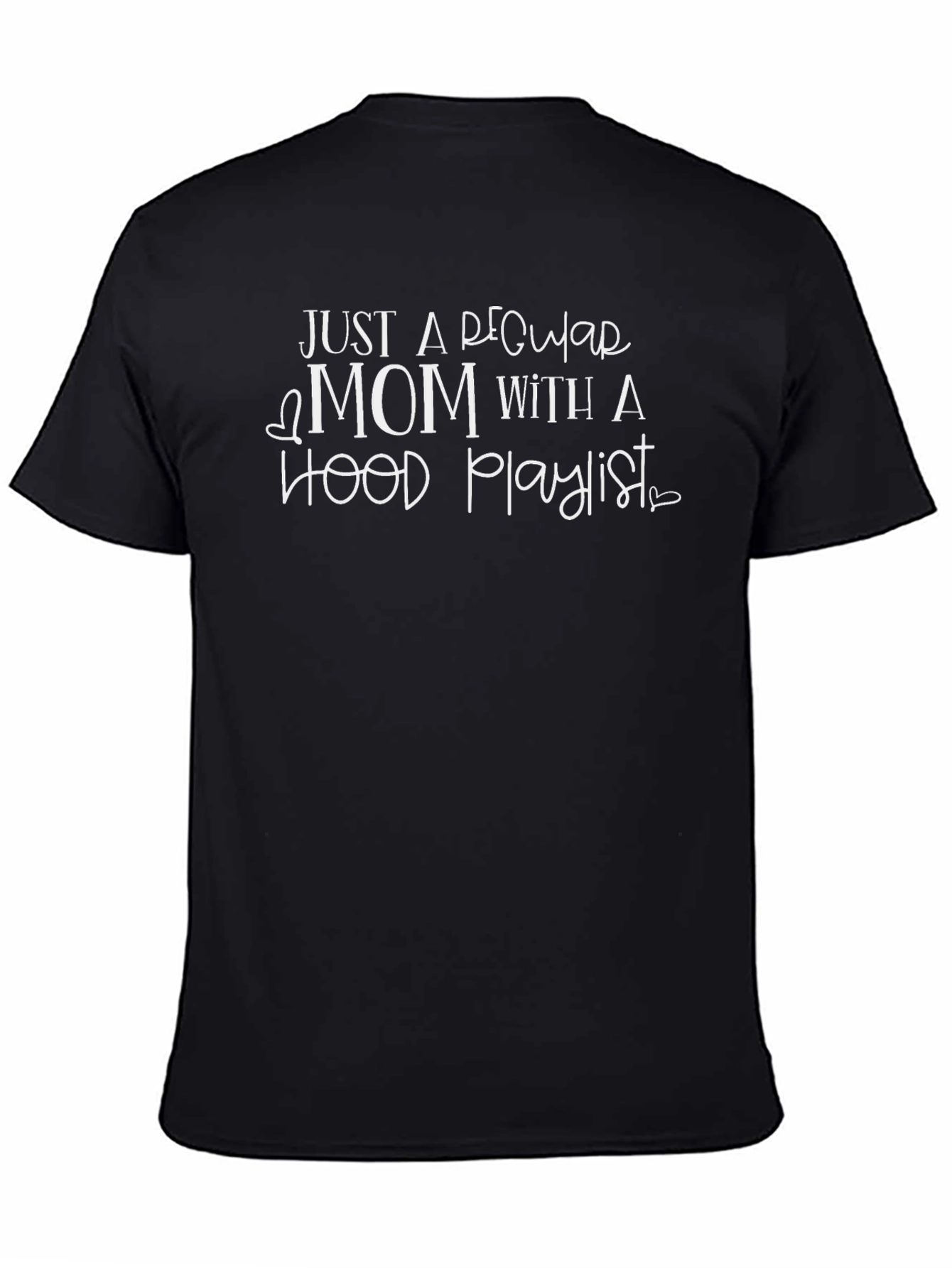 Camiseta Negra Mamá con Playlist Hood