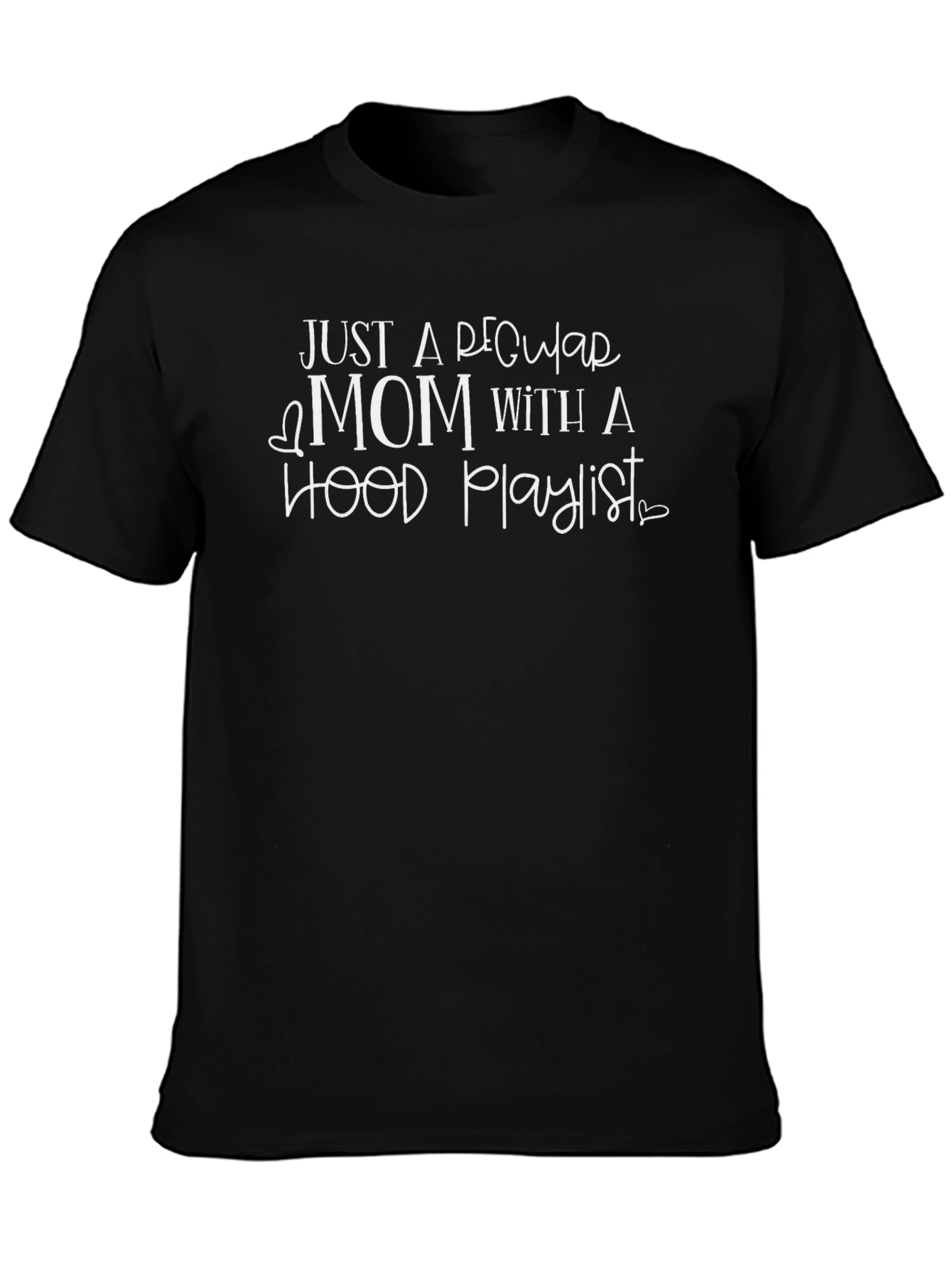 Camiseta Negra Mamá con Playlist Hood