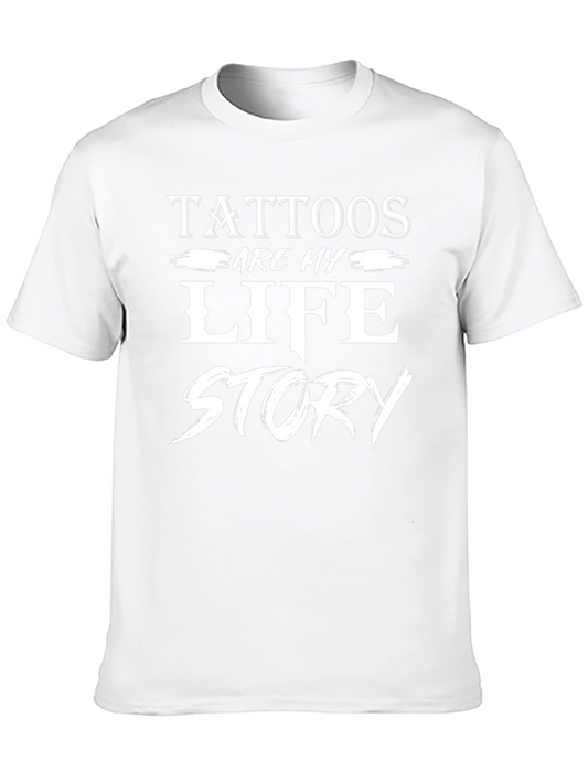 Camiseta Negra con Diseño de Tatuajes Mi Historia