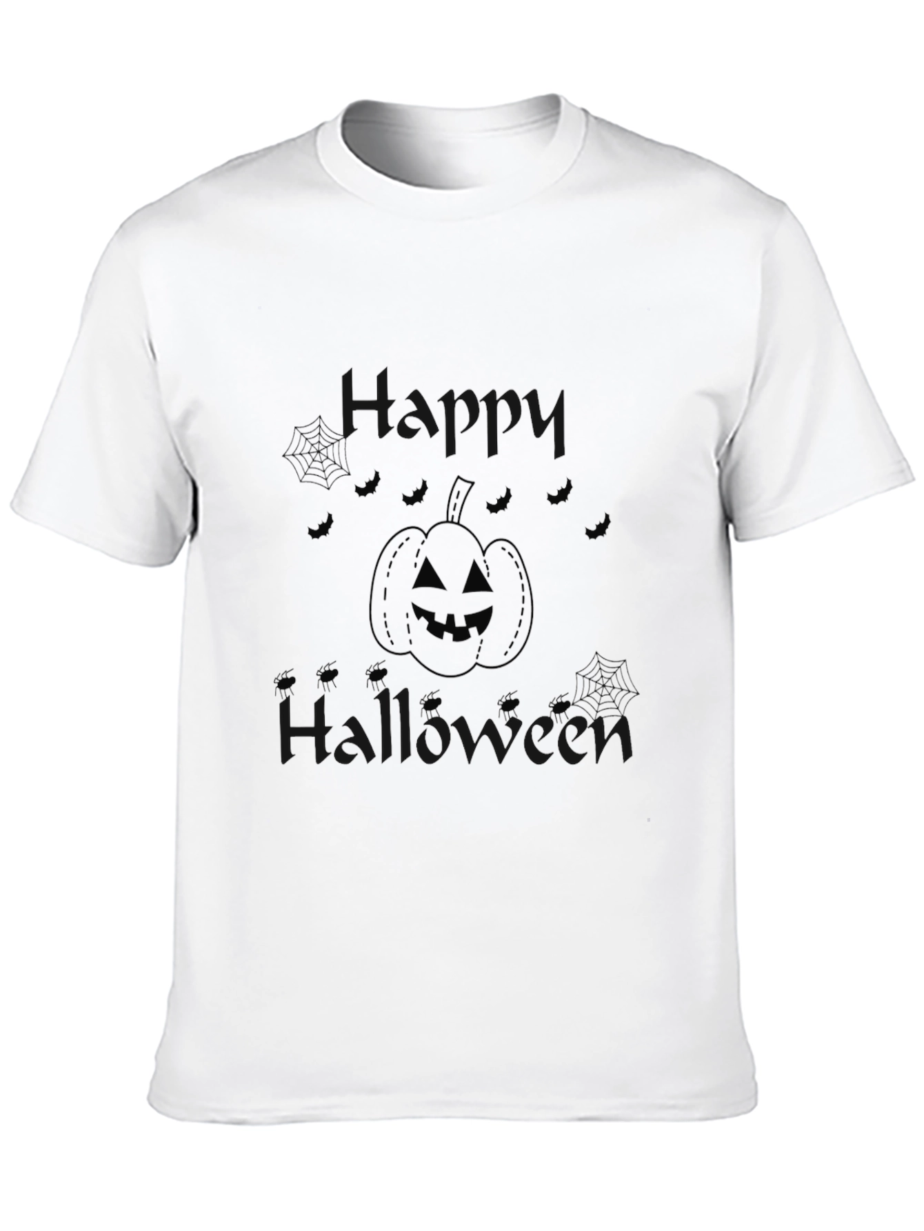 Camiseta Negra Halloween Diseño Calabaza