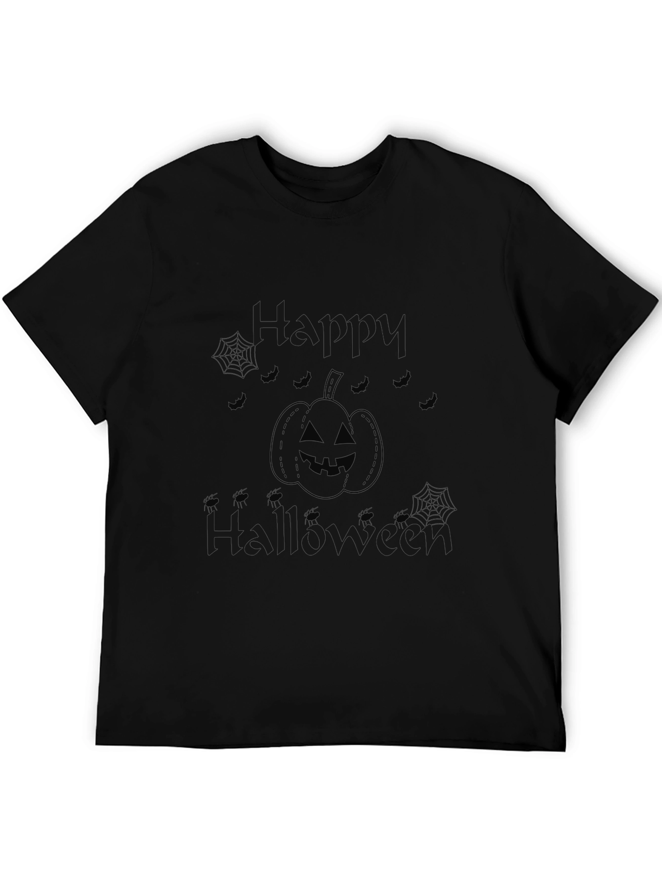 Camiseta Negra Halloween Diseño Calabaza