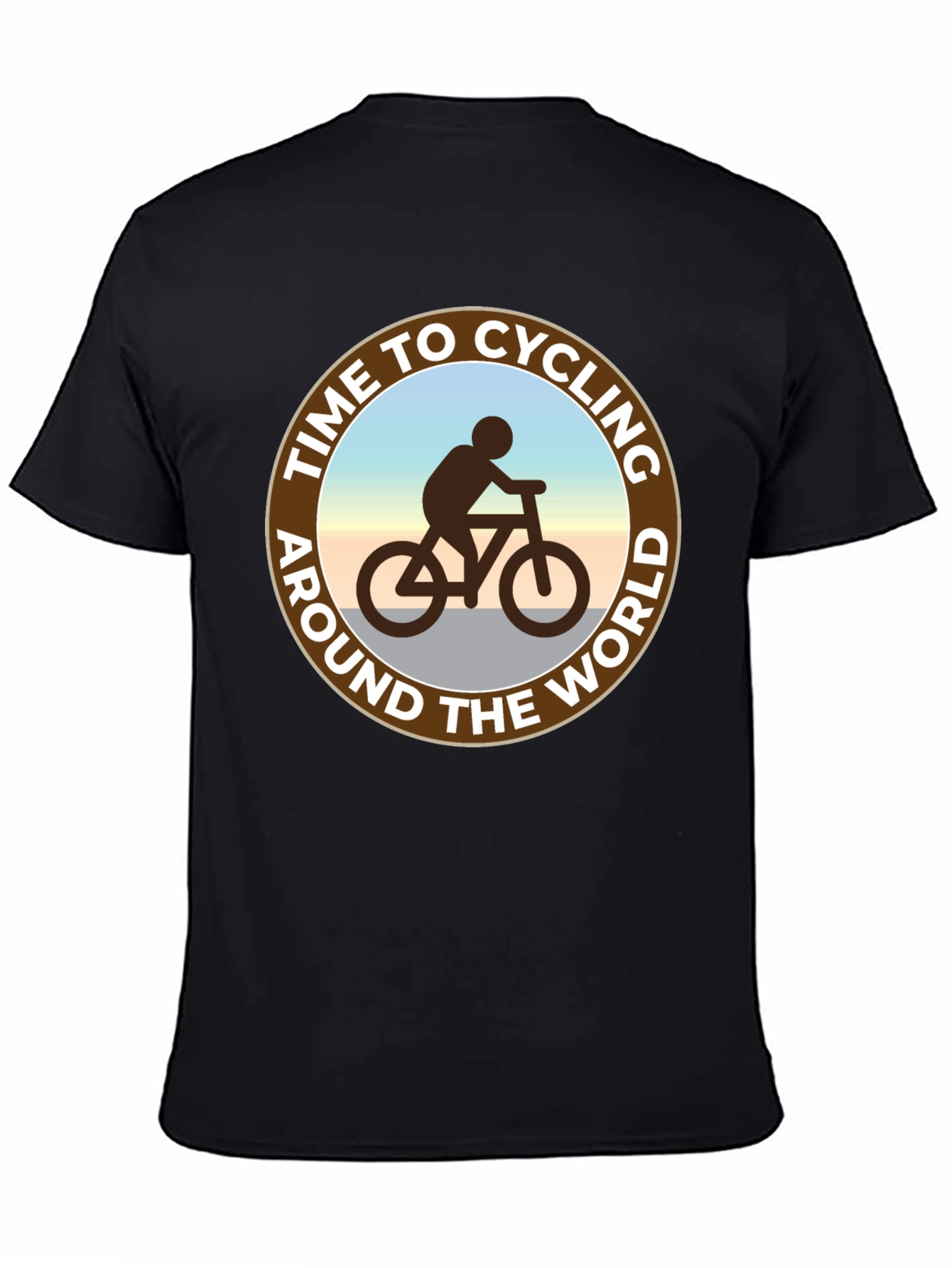 Camiseta Negra: Tiempo para Ciclar Alrededor del Mundo