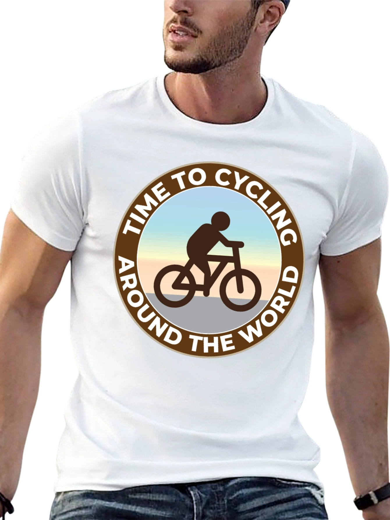 Camiseta Negra: Tiempo para Ciclar Alrededor del Mundo