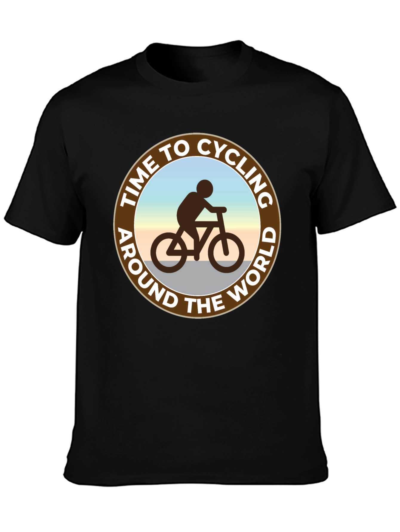 Camiseta Negra: Tiempo para Ciclar Alrededor del Mundo