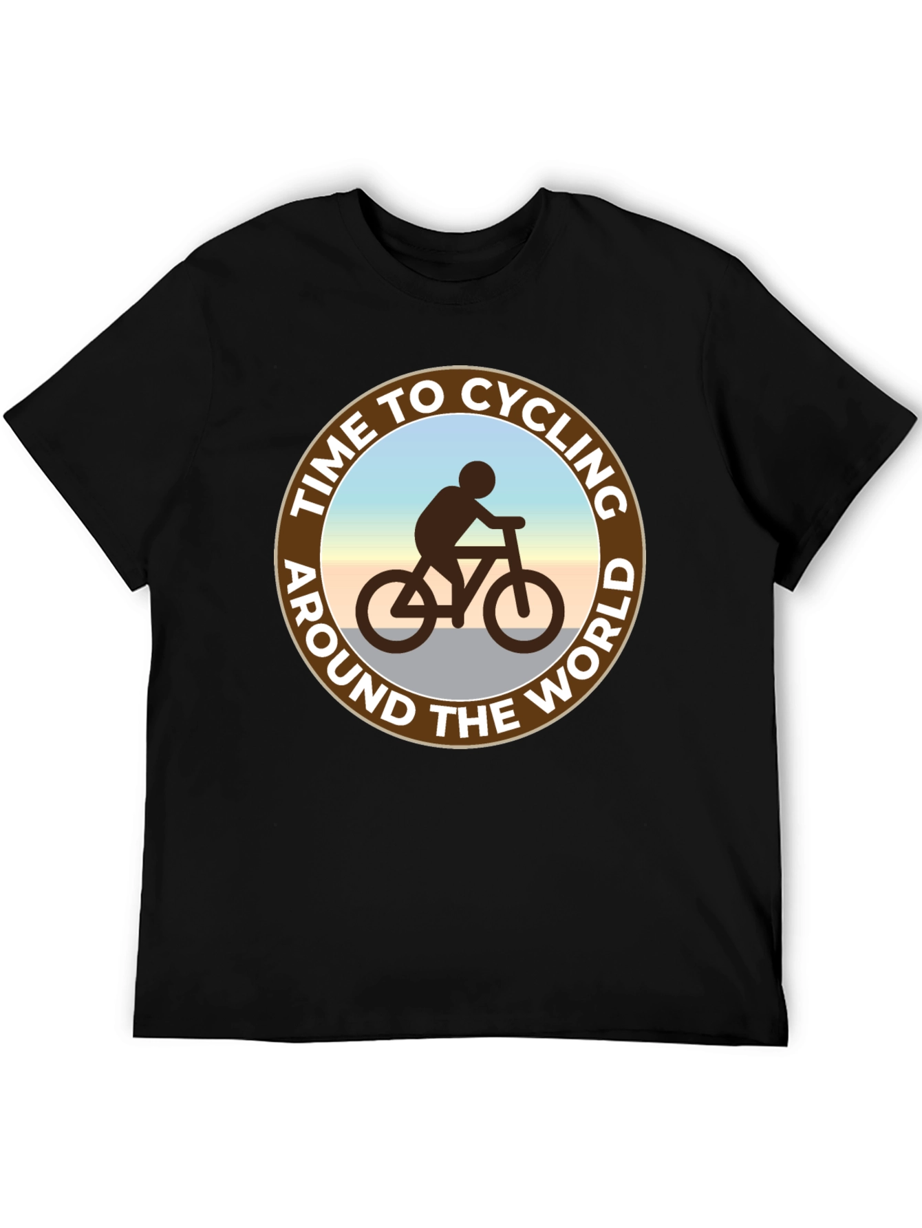 Camiseta Negra: Tiempo para Ciclar Alrededor del Mundo