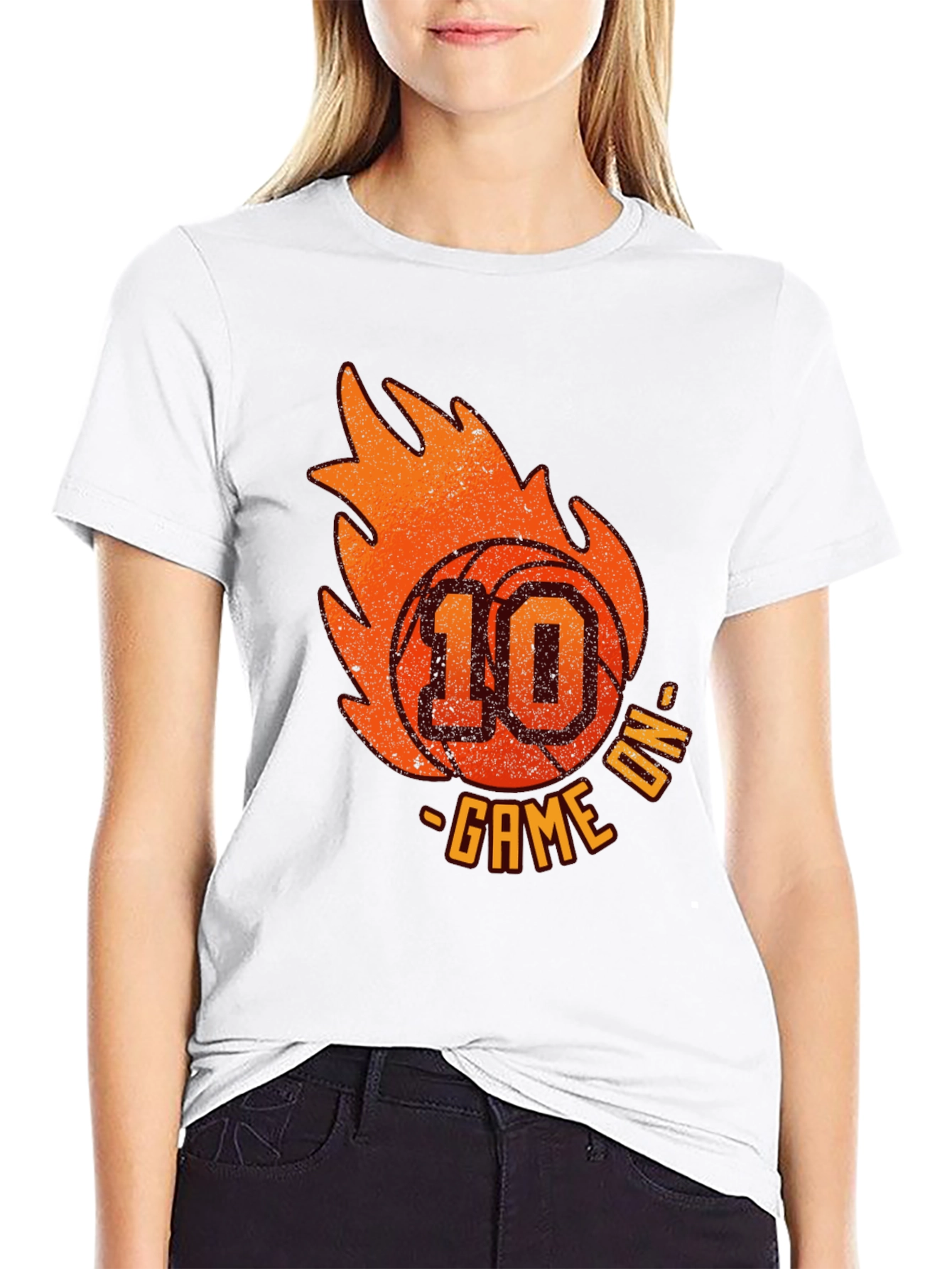 Camiseta Negra Baloncesto Game On Número 10