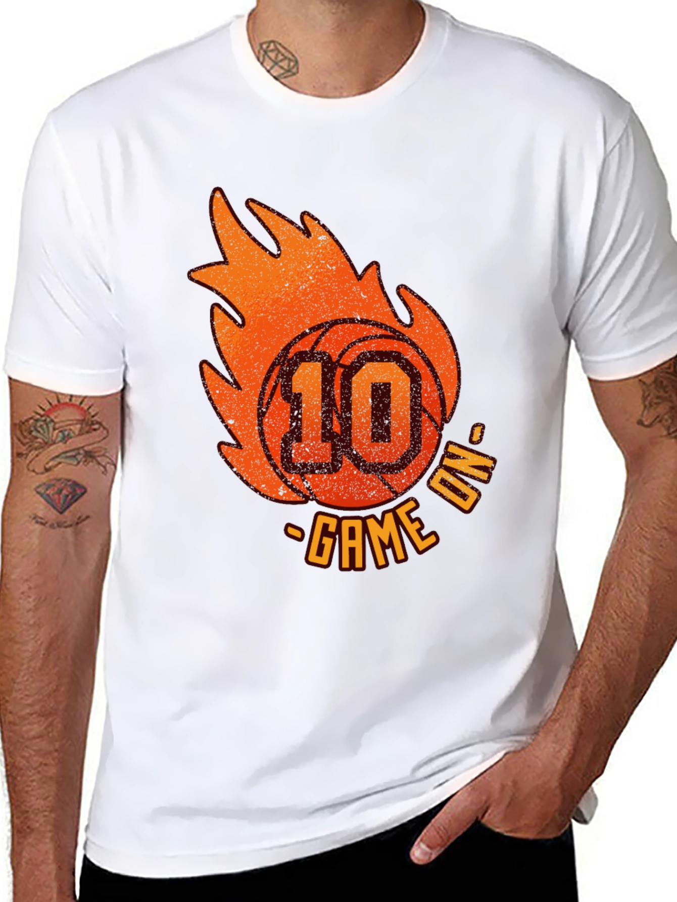 Camiseta Negra Baloncesto Game On Número 10