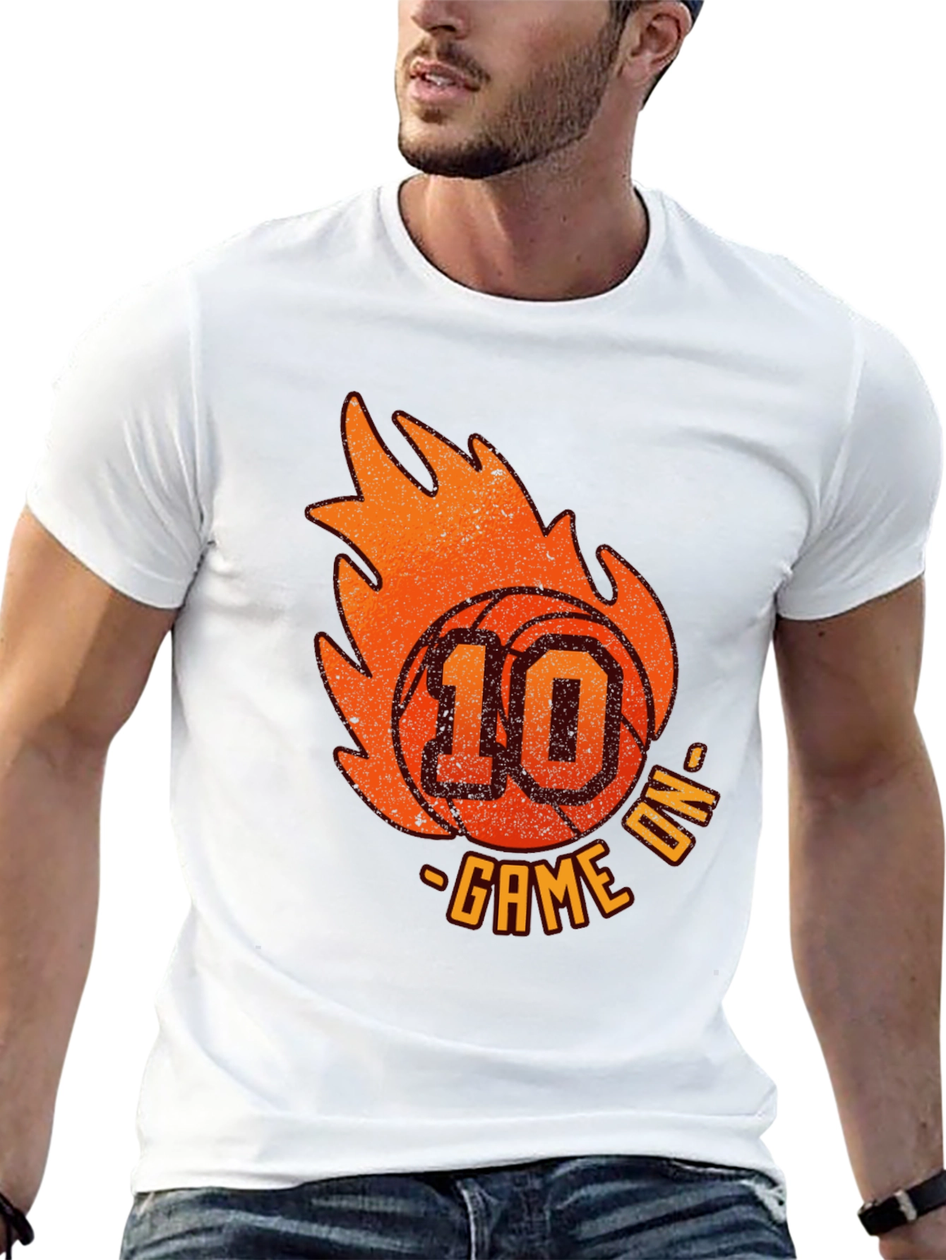 Camiseta Negra Baloncesto Game On Número 10