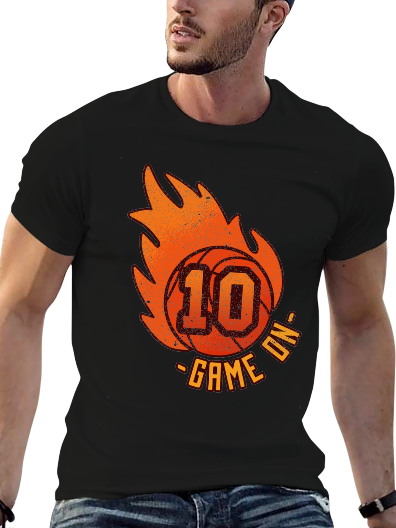 Camiseta Negra Baloncesto Game On Número 10
