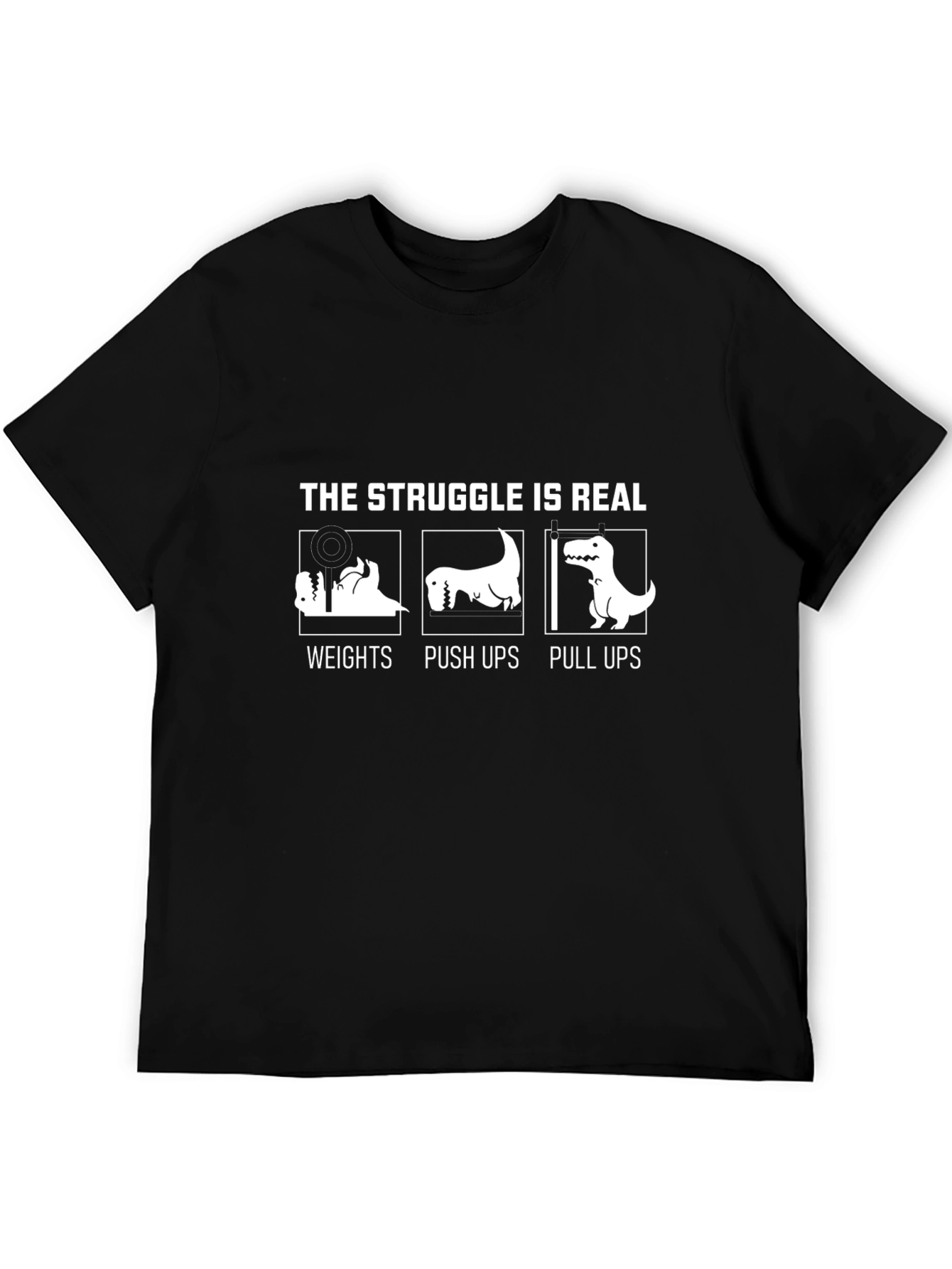Camiseta Negra Divertida The Struggle is Real para Entrenar