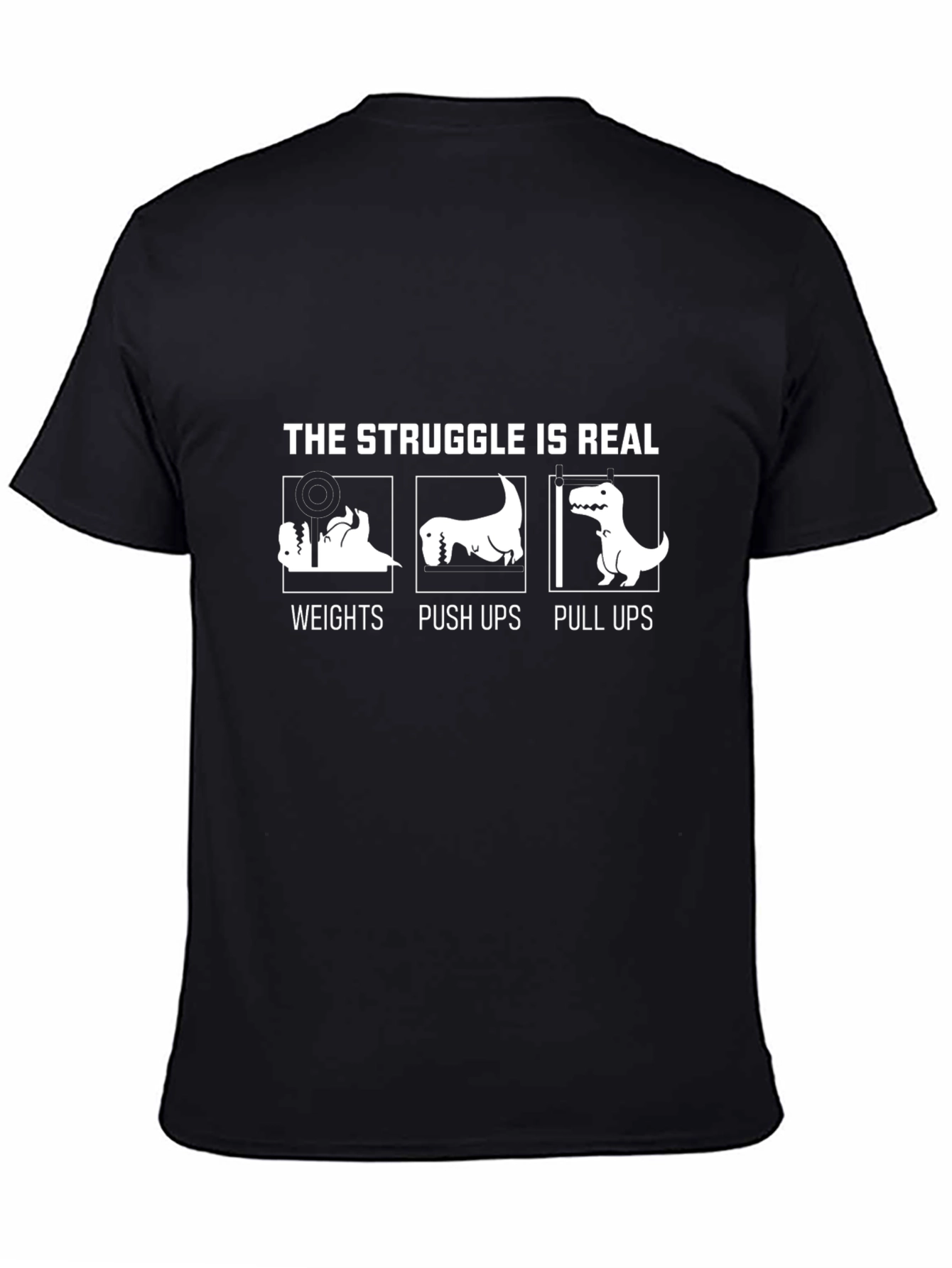 Camiseta Negra Divertida The Struggle is Real para Entrenar