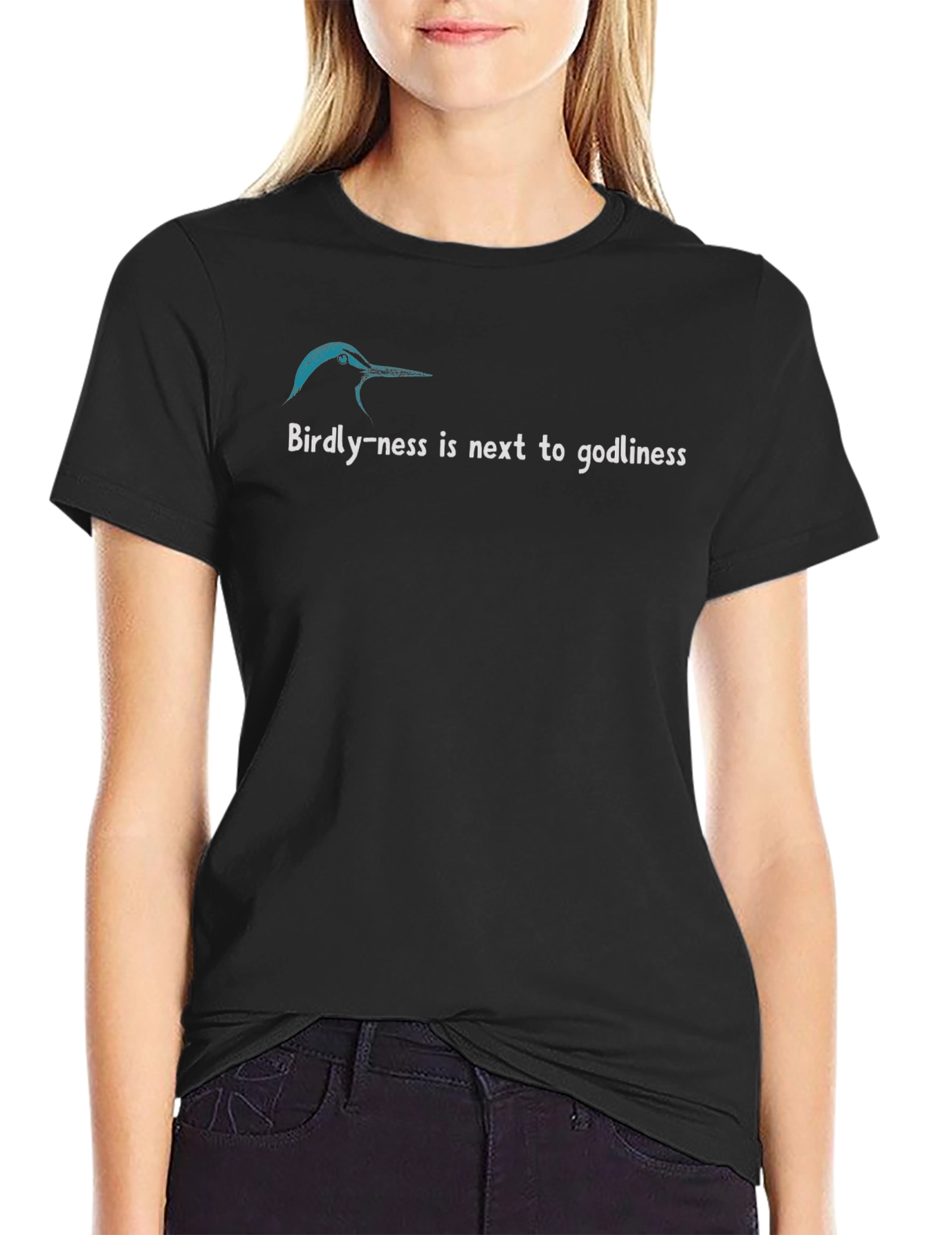 Camiseta Negra Birdly-ness is next to godliness