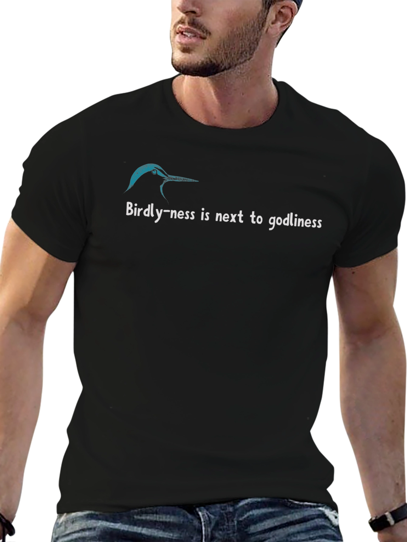 Camiseta Negra Birdly-ness is next to godliness