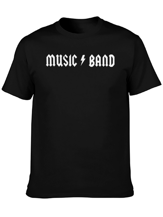 Camiseta Negra Music Band Estilo Rock