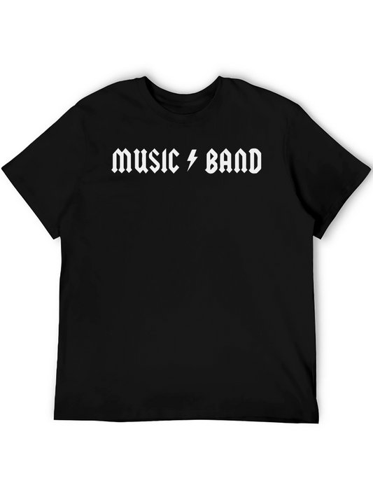 Camiseta Negra Music Band Estilo Rock