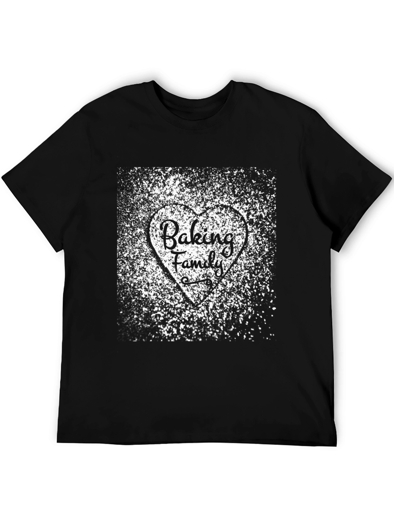 Camiseta Negra Baking Family Diseño Corazón