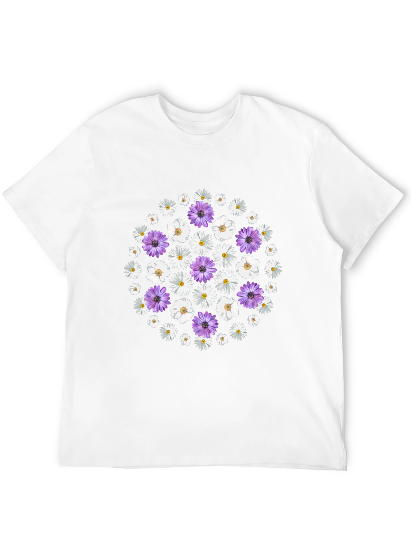 Camiseta Negra con Diseño Floral