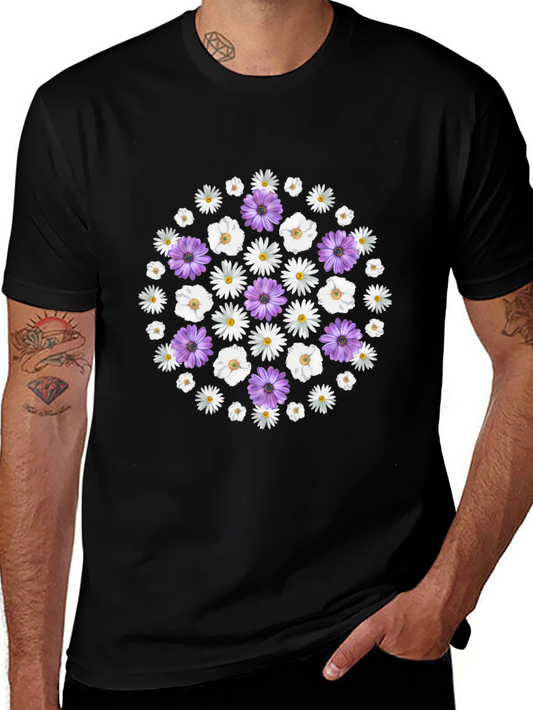 Camiseta Negra con Diseño Floral