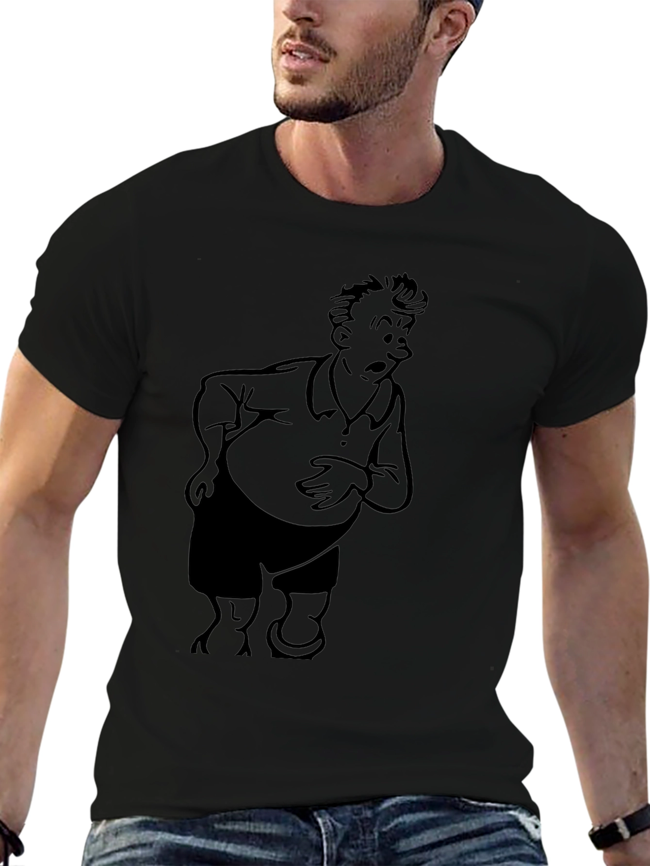 Camiseta Negra con Dibujo Animado