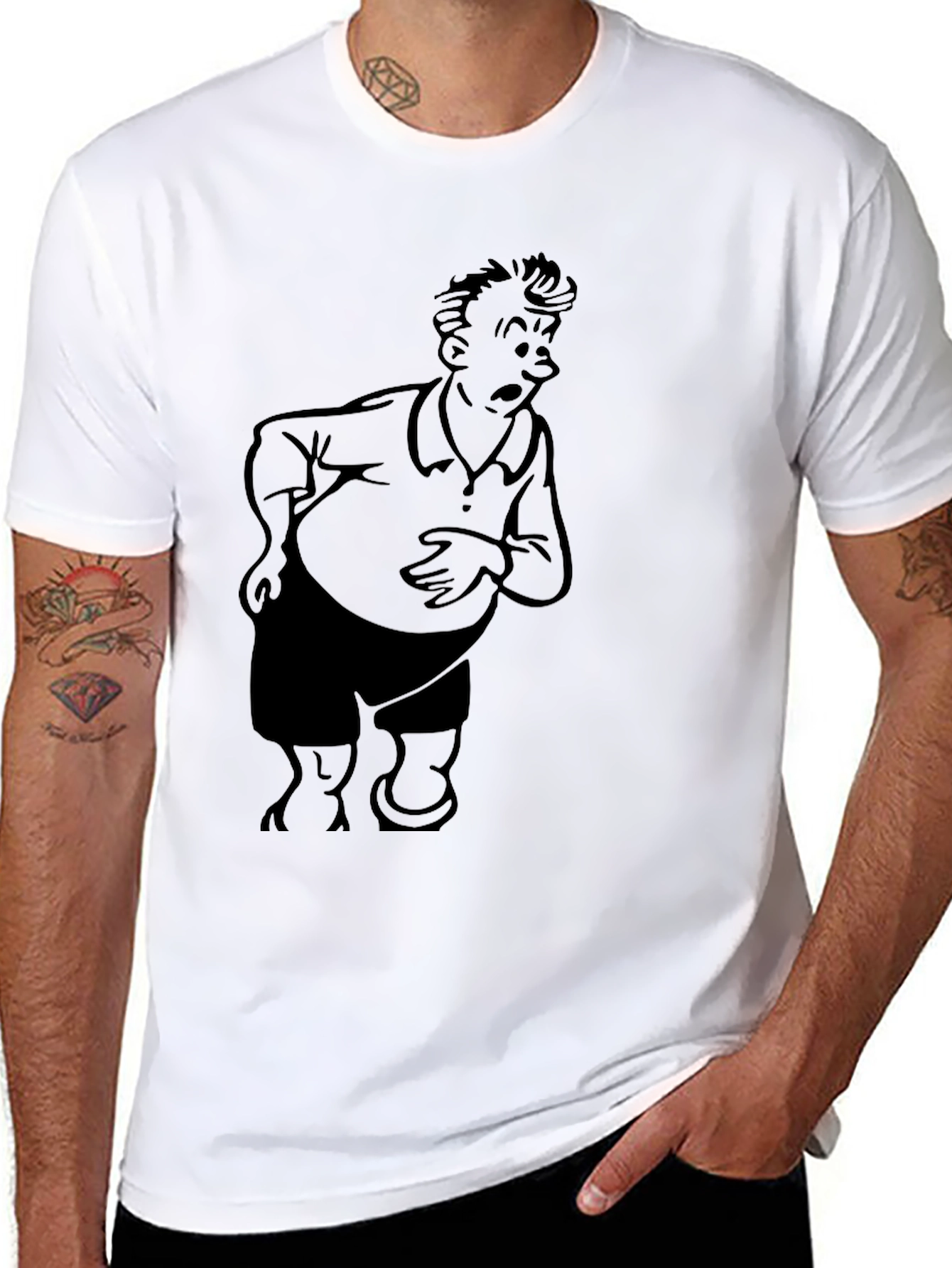 Camiseta Negra con Dibujo Animado