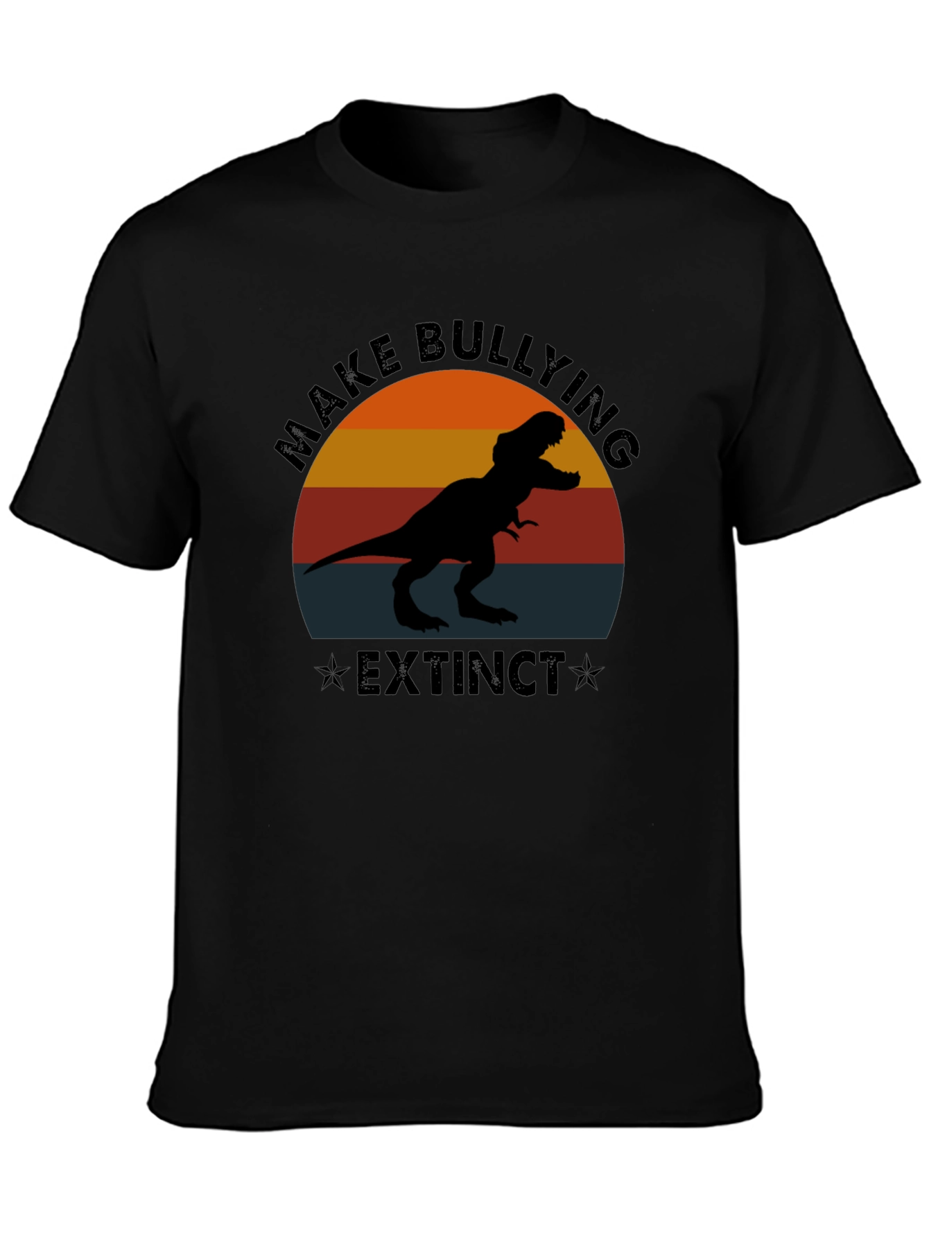Camiseta Negra Make Bullying Extinct Dinosaurio