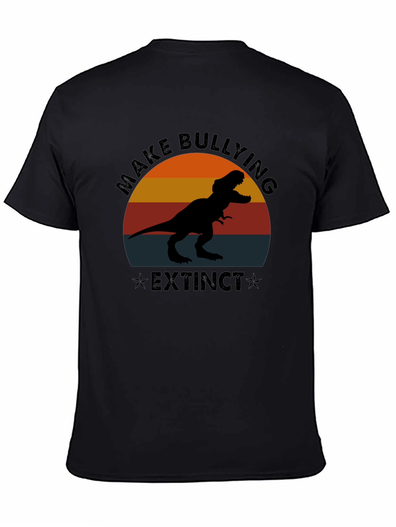 Camiseta Negra Make Bullying Extinct Dinosaurio